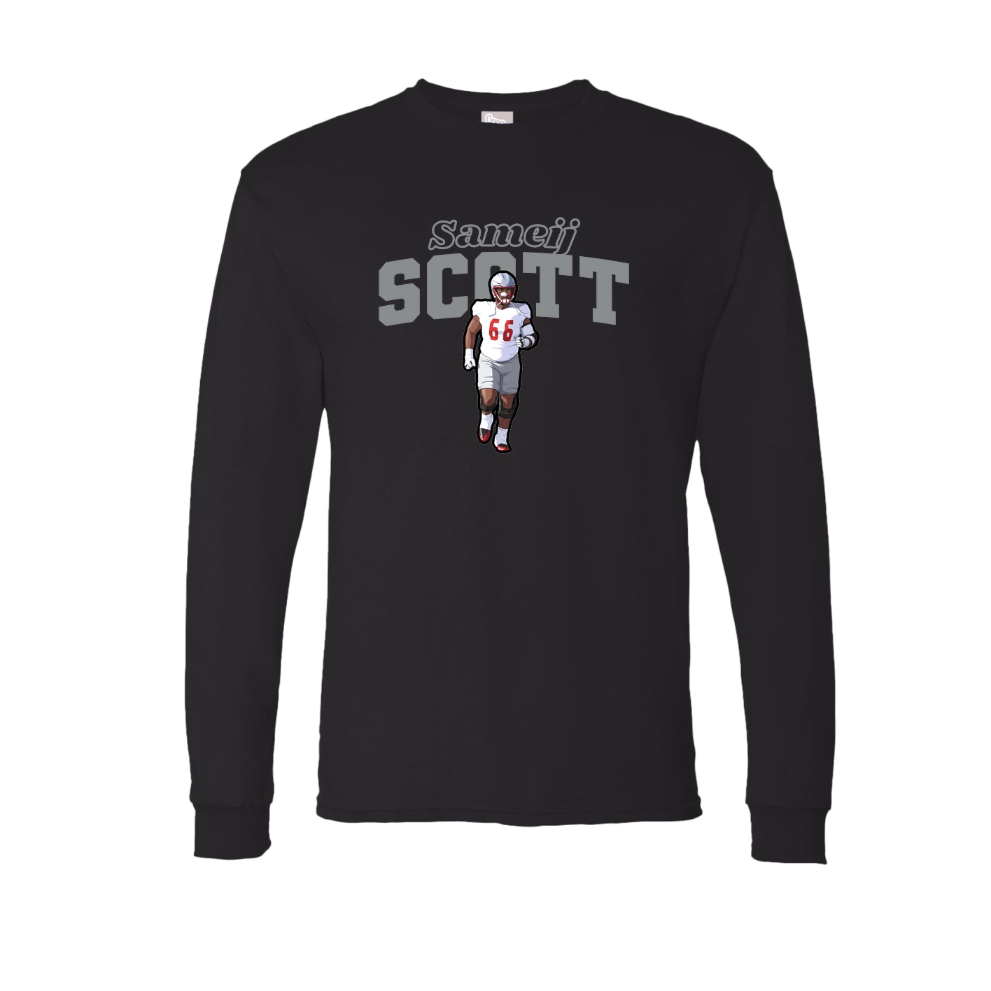 Long Sleeve Tee — Name Arch in Black