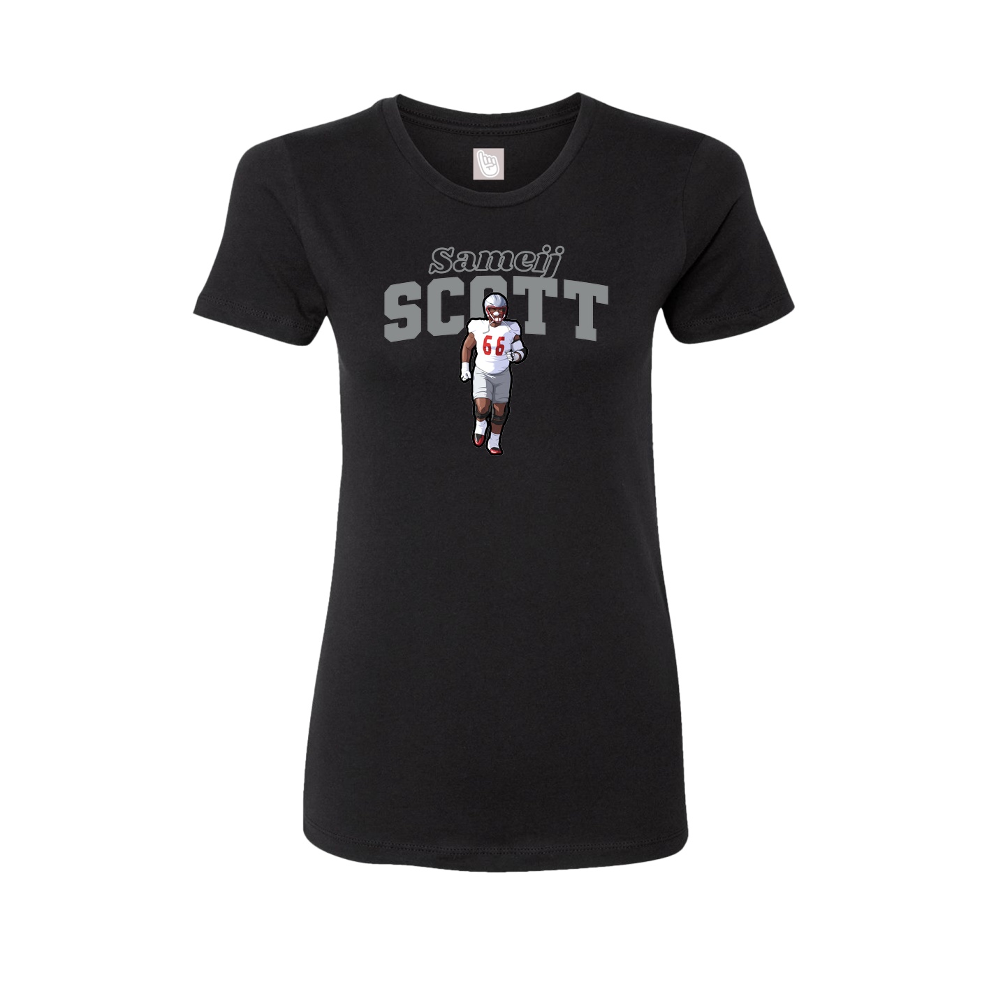 Fitted Women's Tee — Name Arch in Black