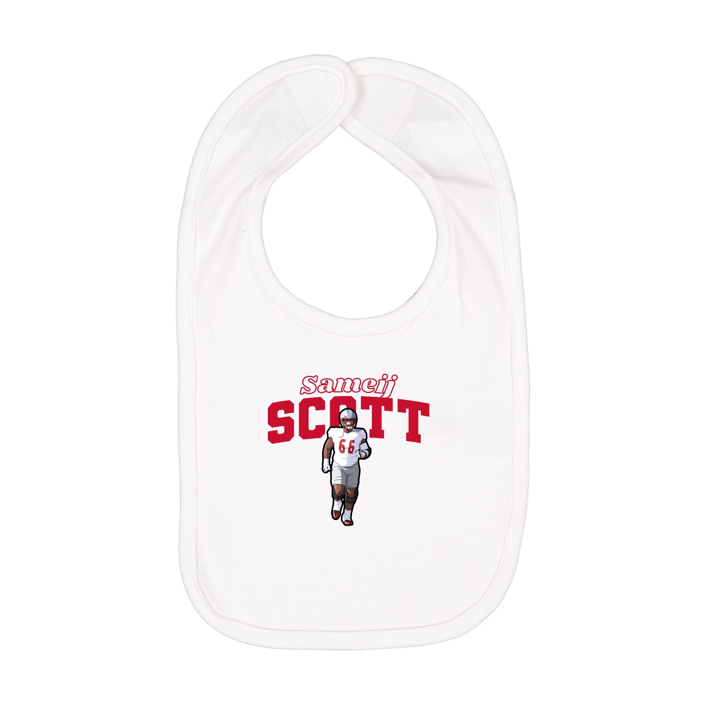 Infant Bib — Name Arch in White