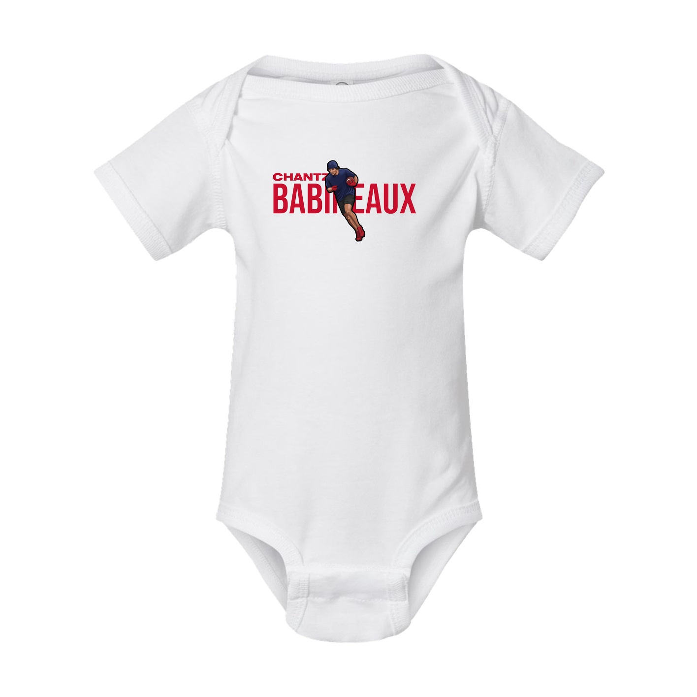 Baby Onesie — Player Name in White