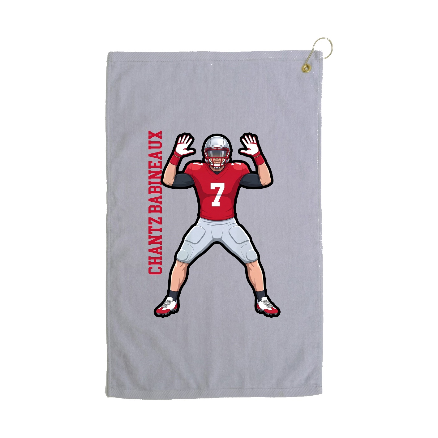 Golf Towel — Name Vertical in Grey