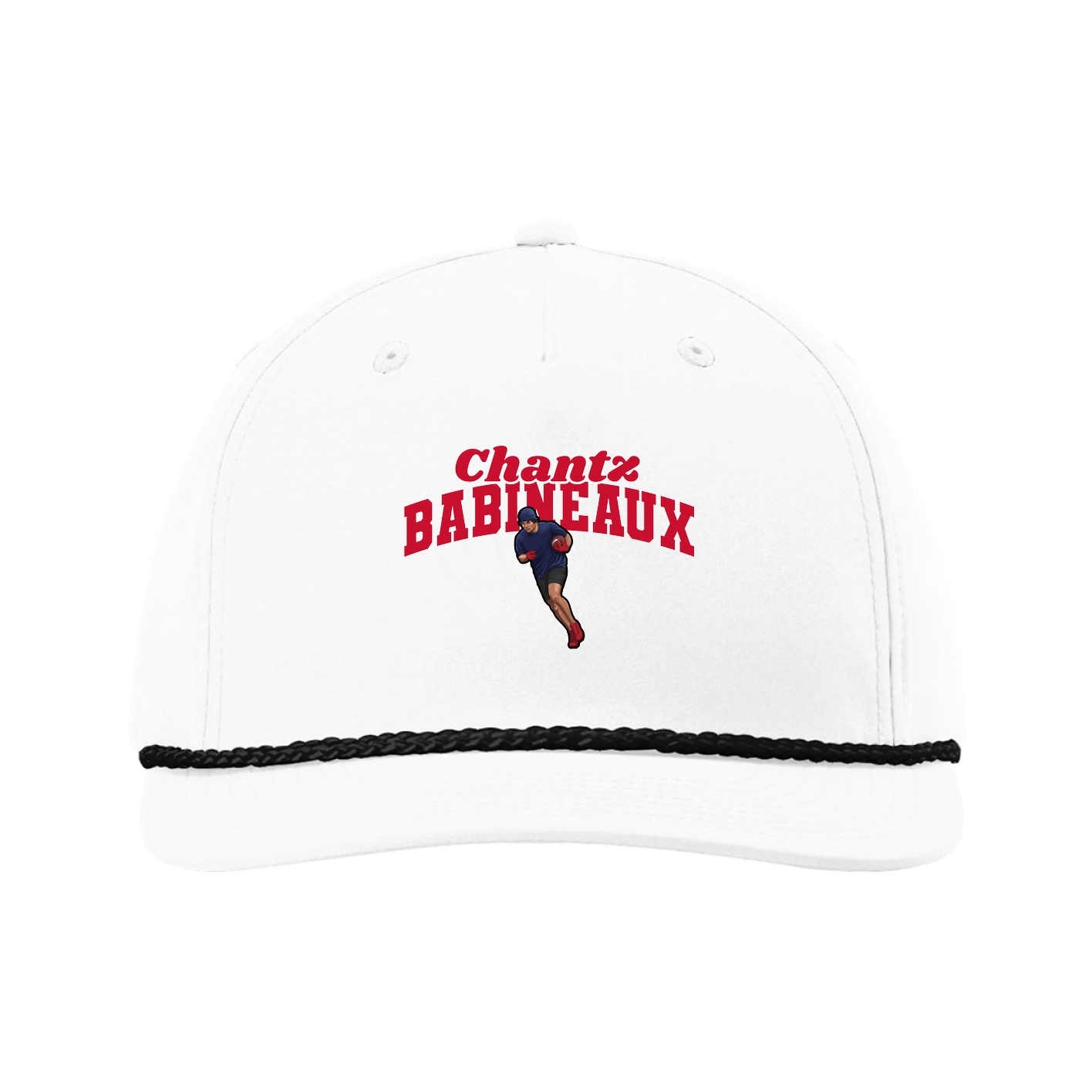 Five-Panel Classic Rope Cap — Signature Arch in White