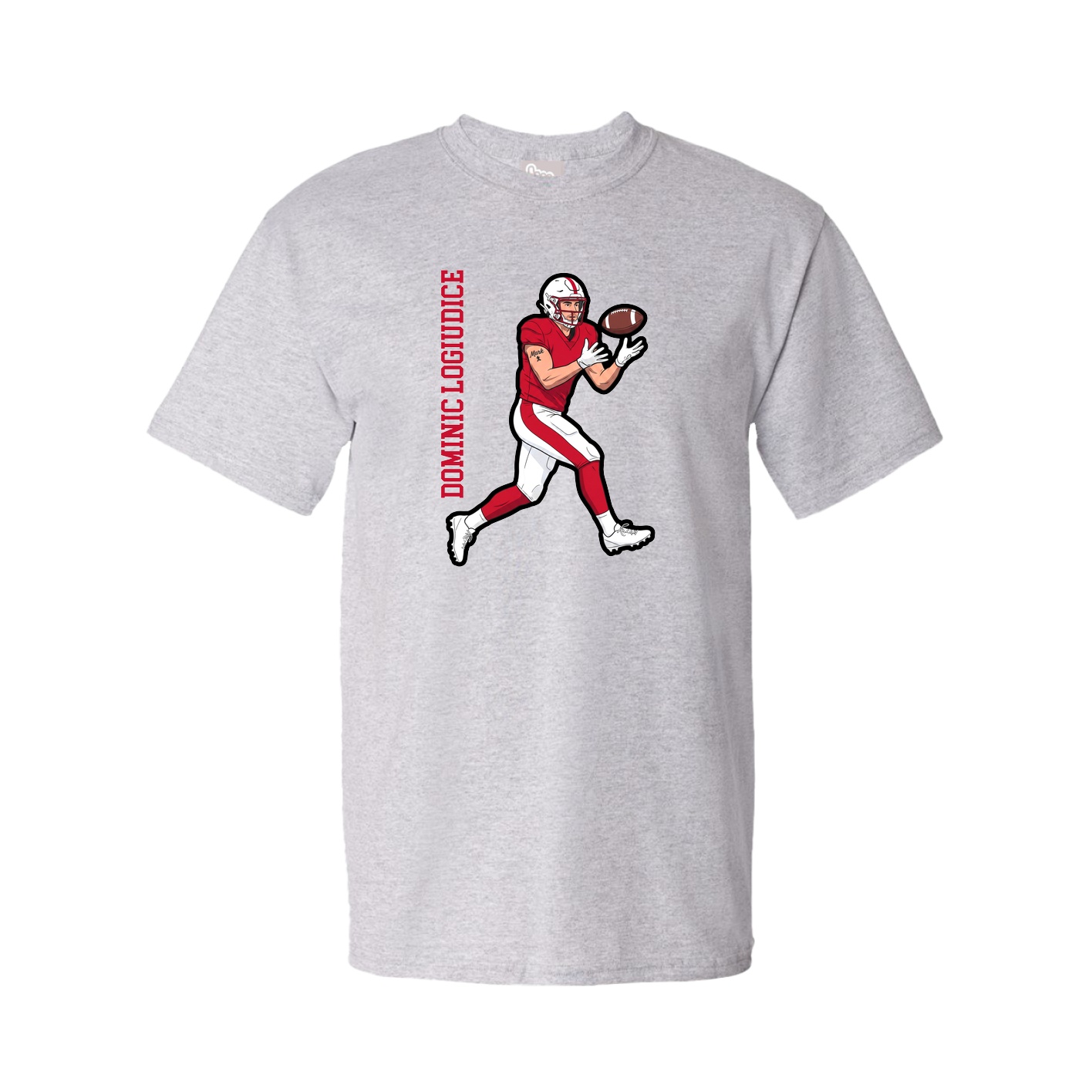 Youth Tee — Name Vertical in Grey