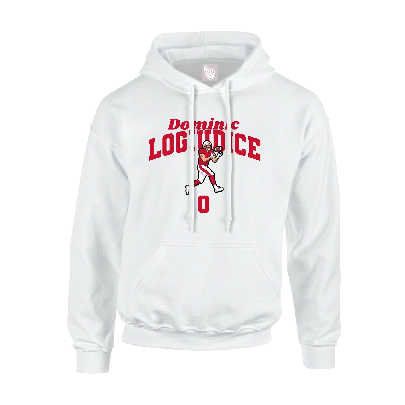 Youth Hoodie — Signature Arch in White