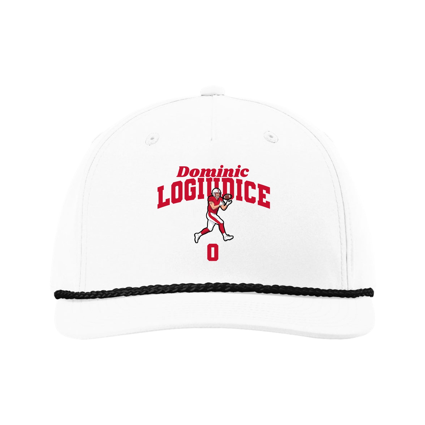 Five-Panel Classic Rope Cap — Signature Arch in White
