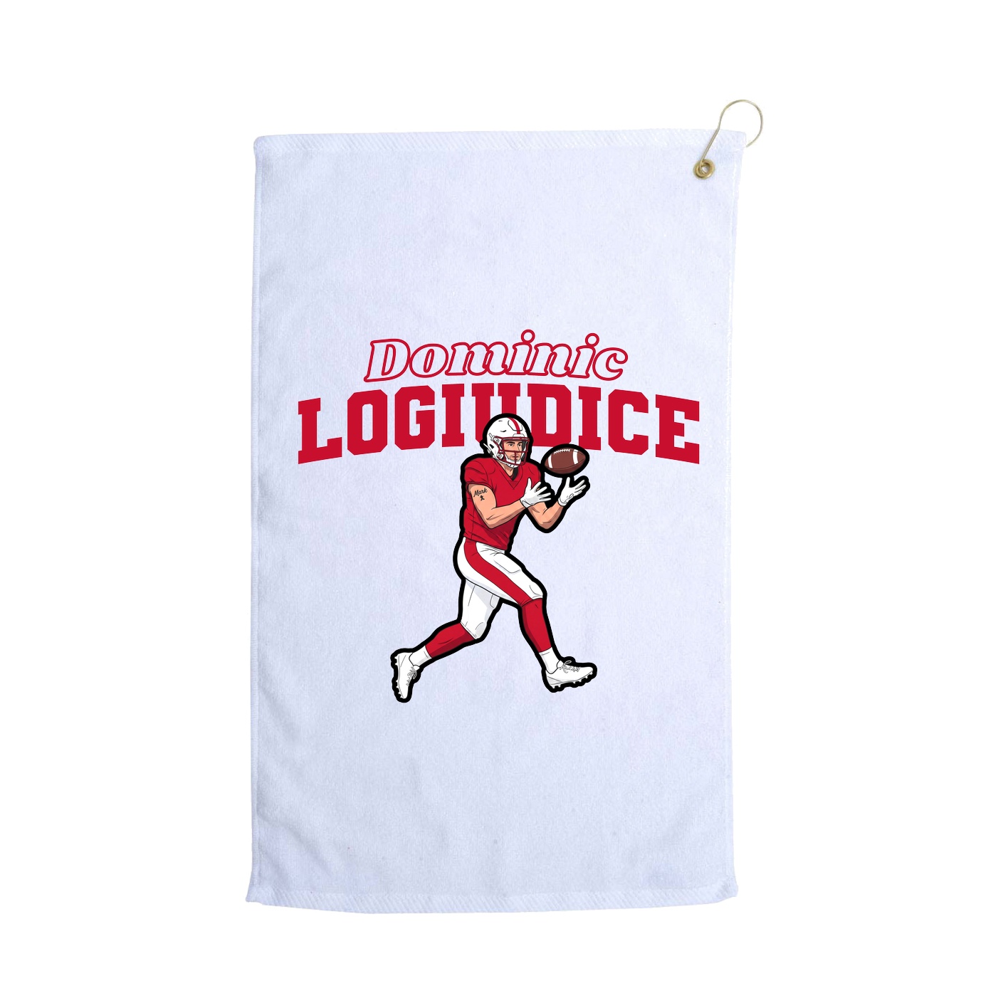 Golf Towel — Name Arch in White