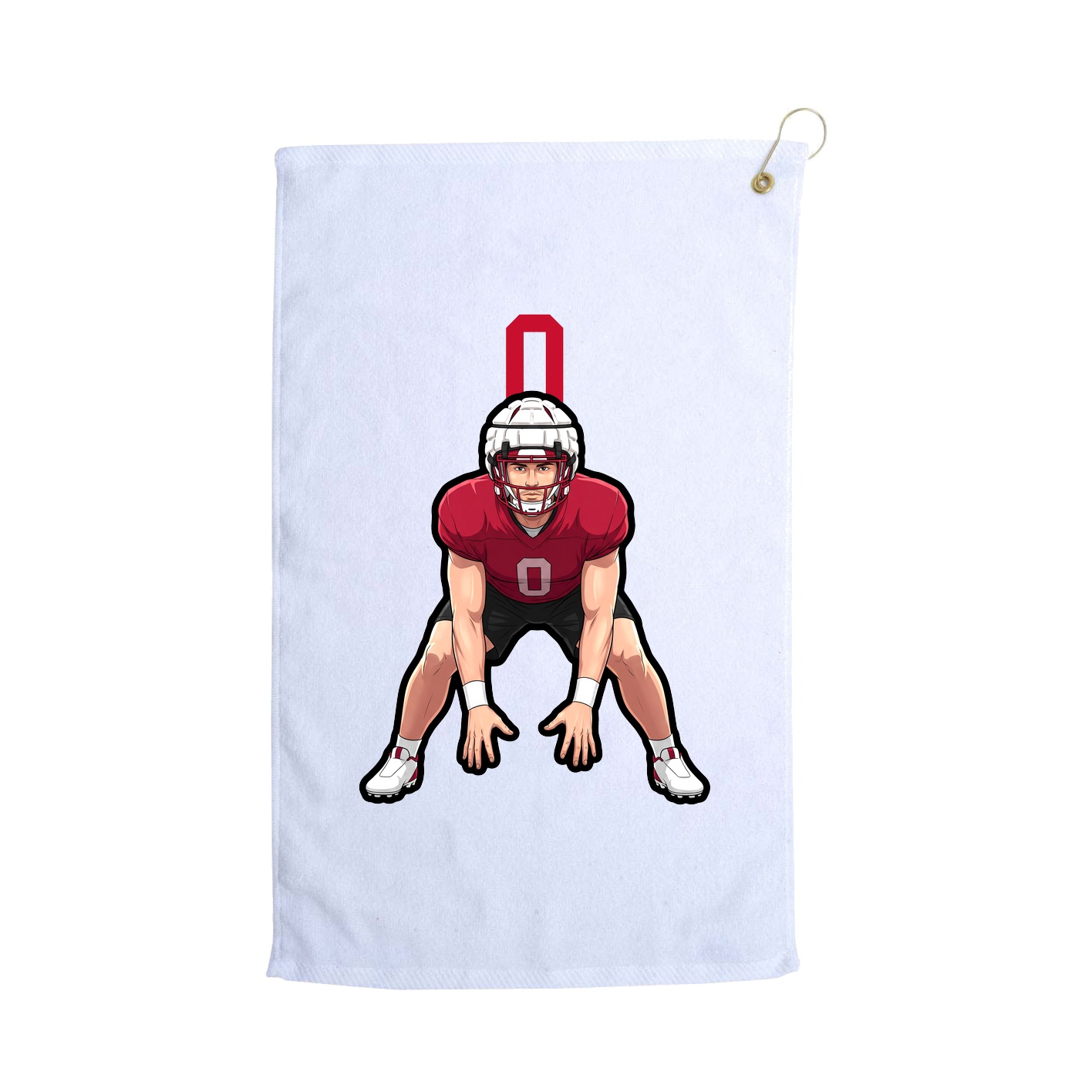 Golf Towel — Number Top in White