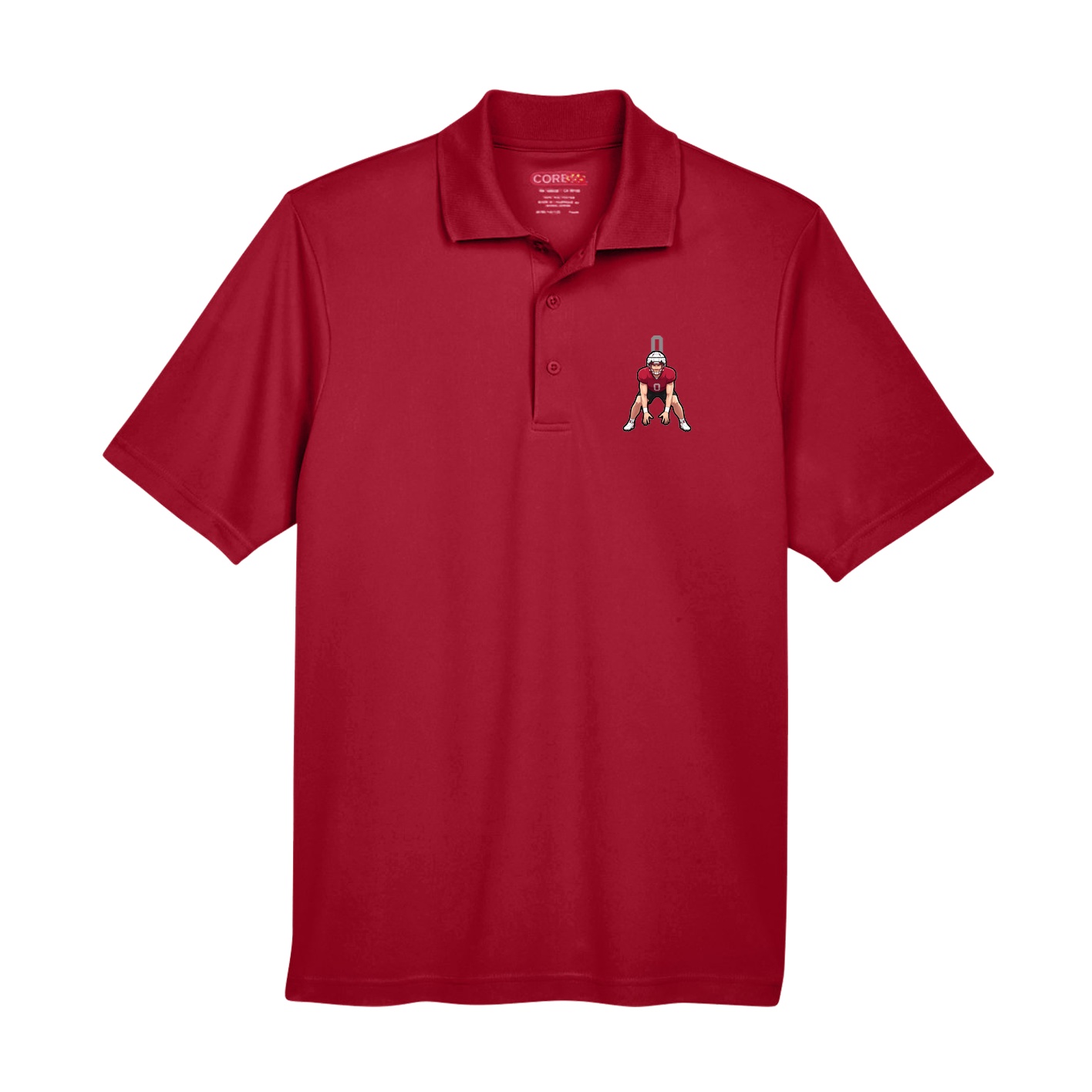 Performance Polo — Number Top in Red