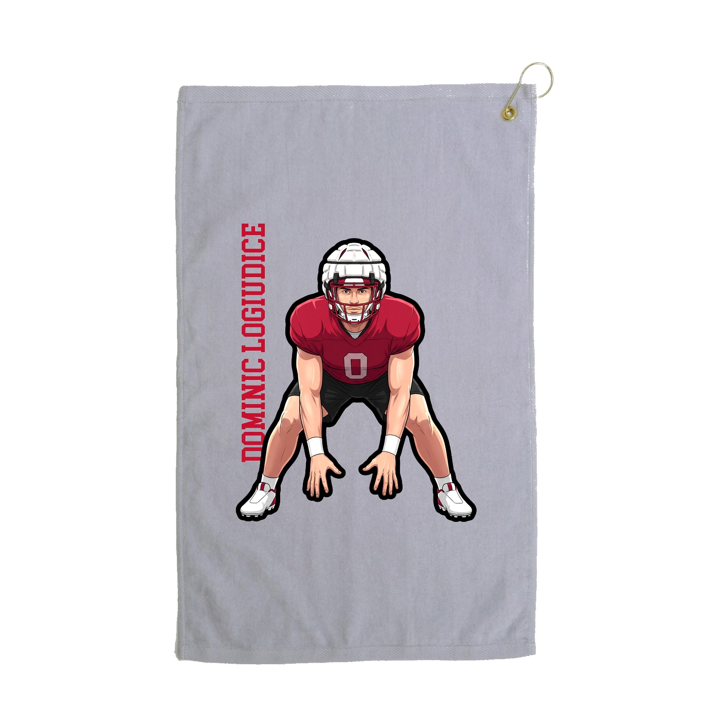 Golf Towel — Name Vertical in Grey