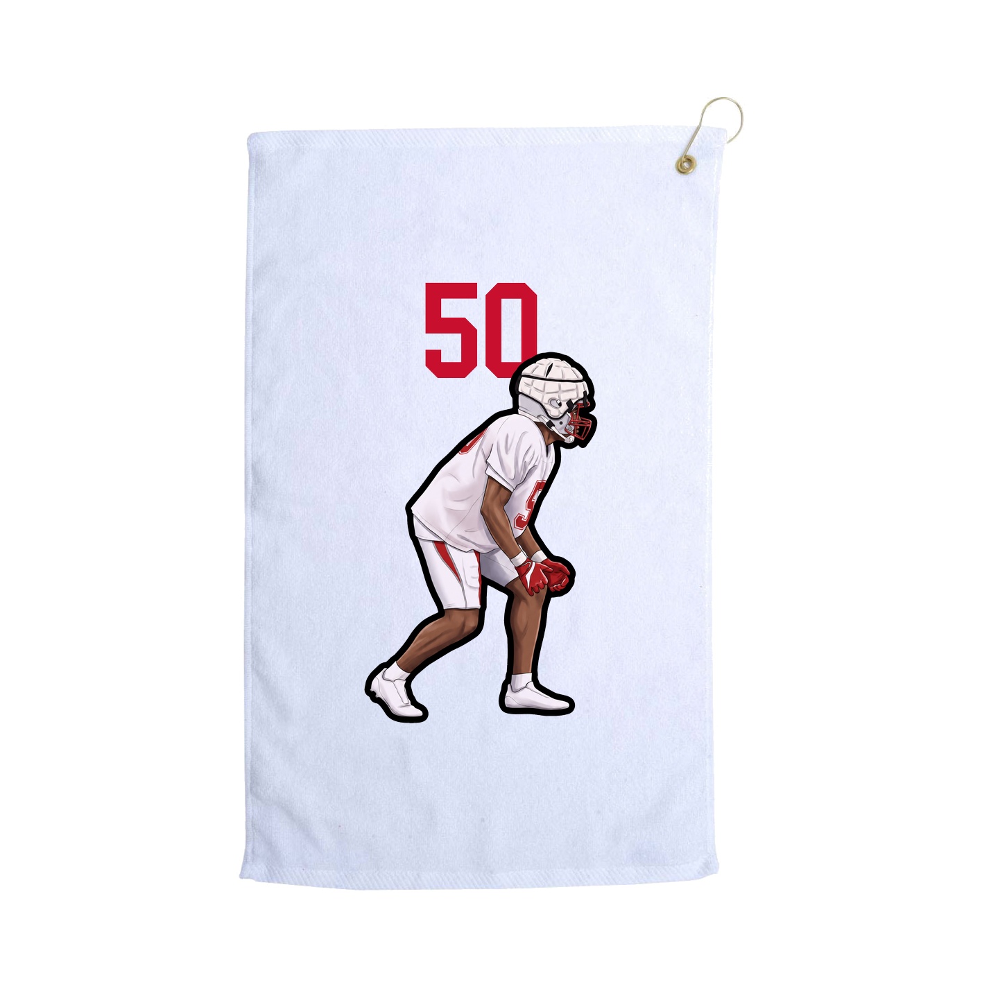 Golf Towel — Number Top in White