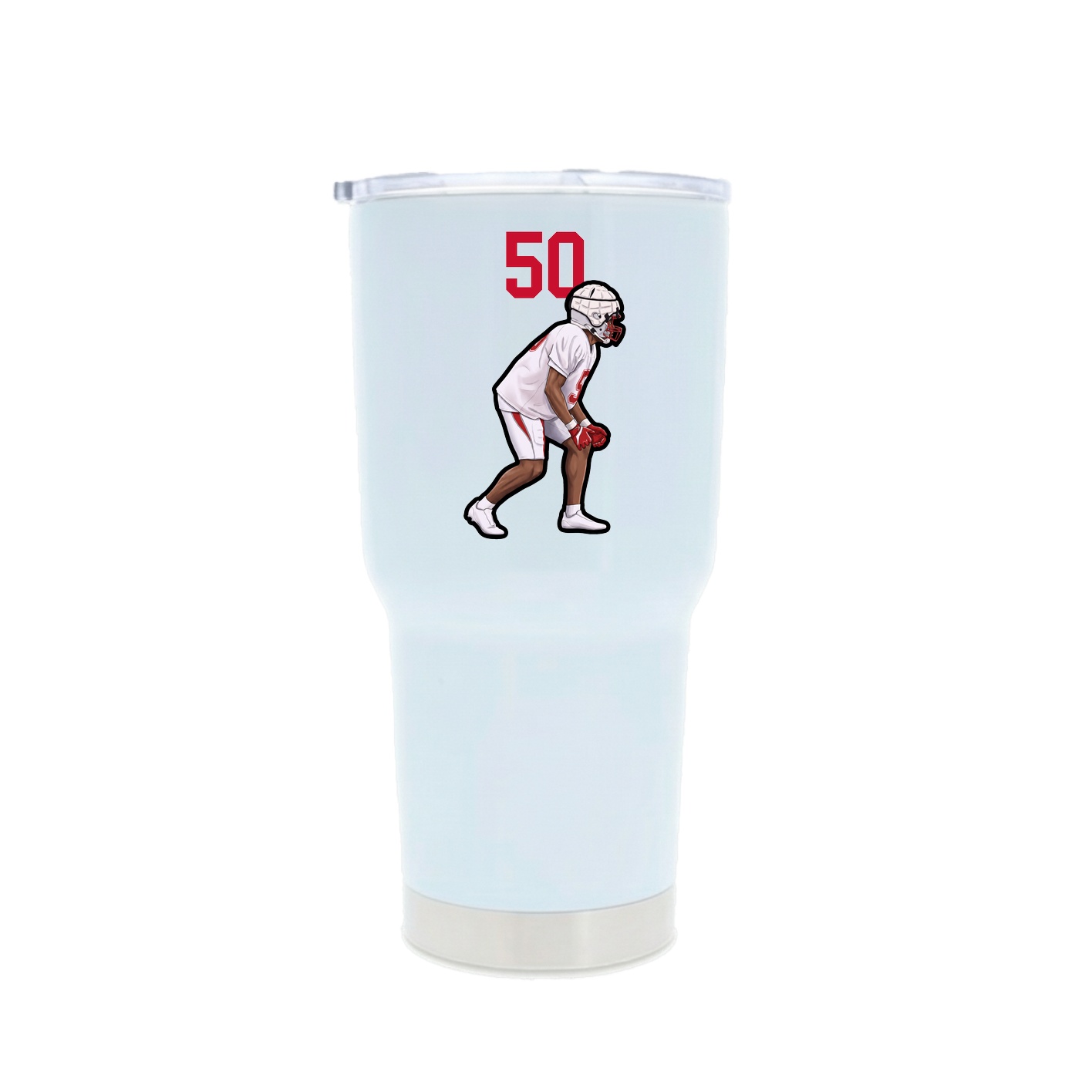 30oz Stainless Steel Tumbler — Number Top in White