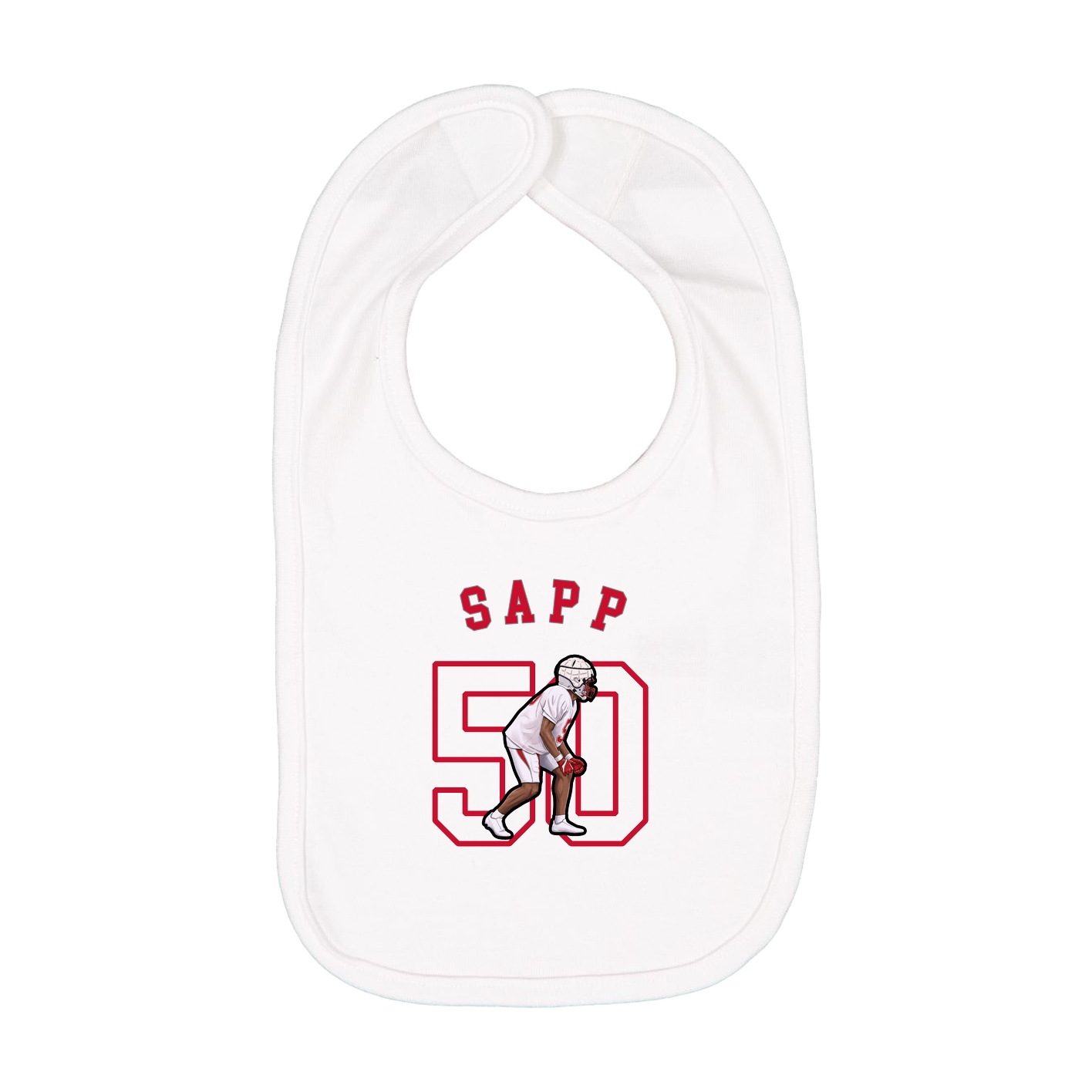 Infant Bib — Shirsey Arch in White