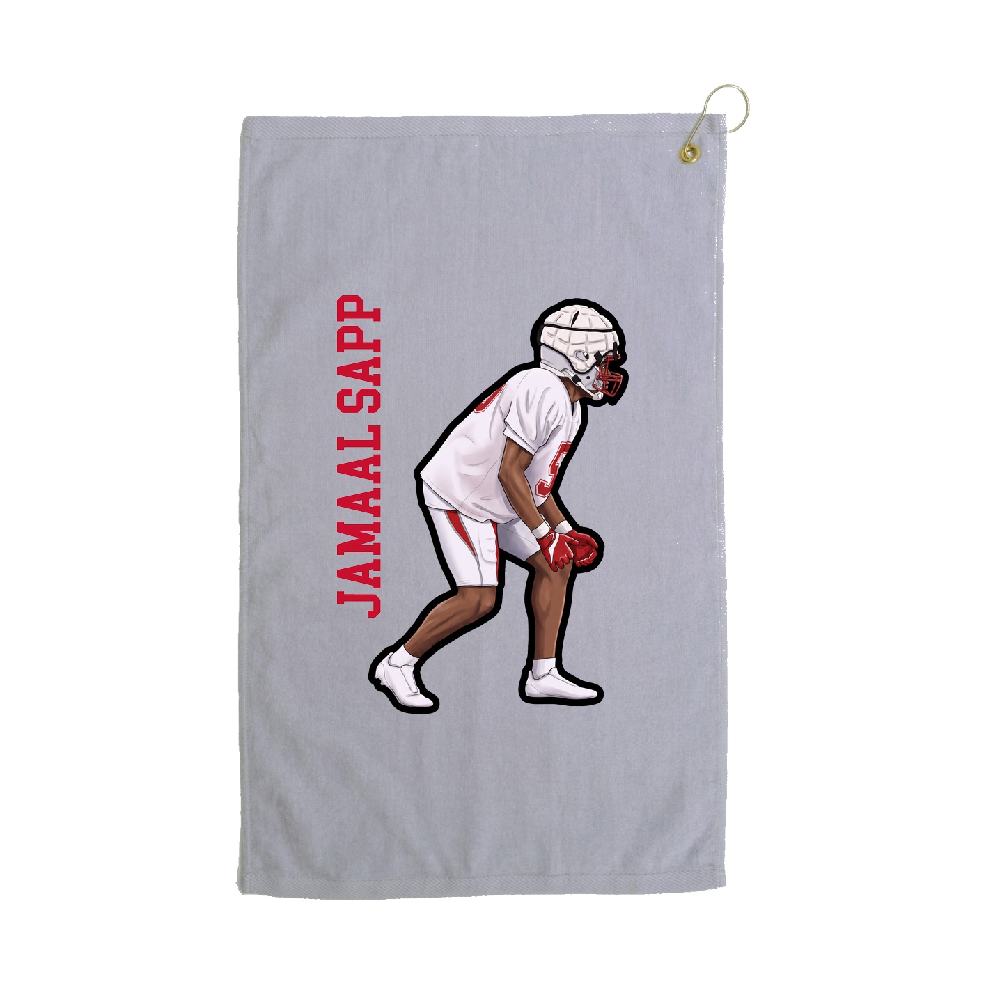 Golf Towel — Name Vertical in Grey