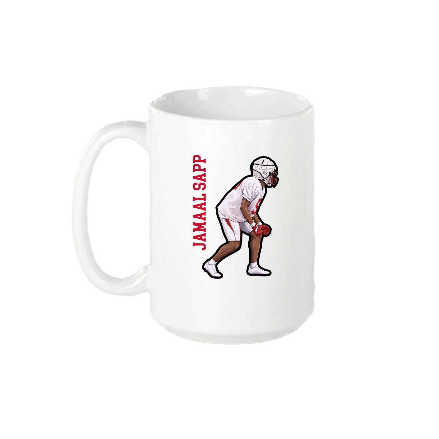 15oz Coffee Mug — Name Vertical in White