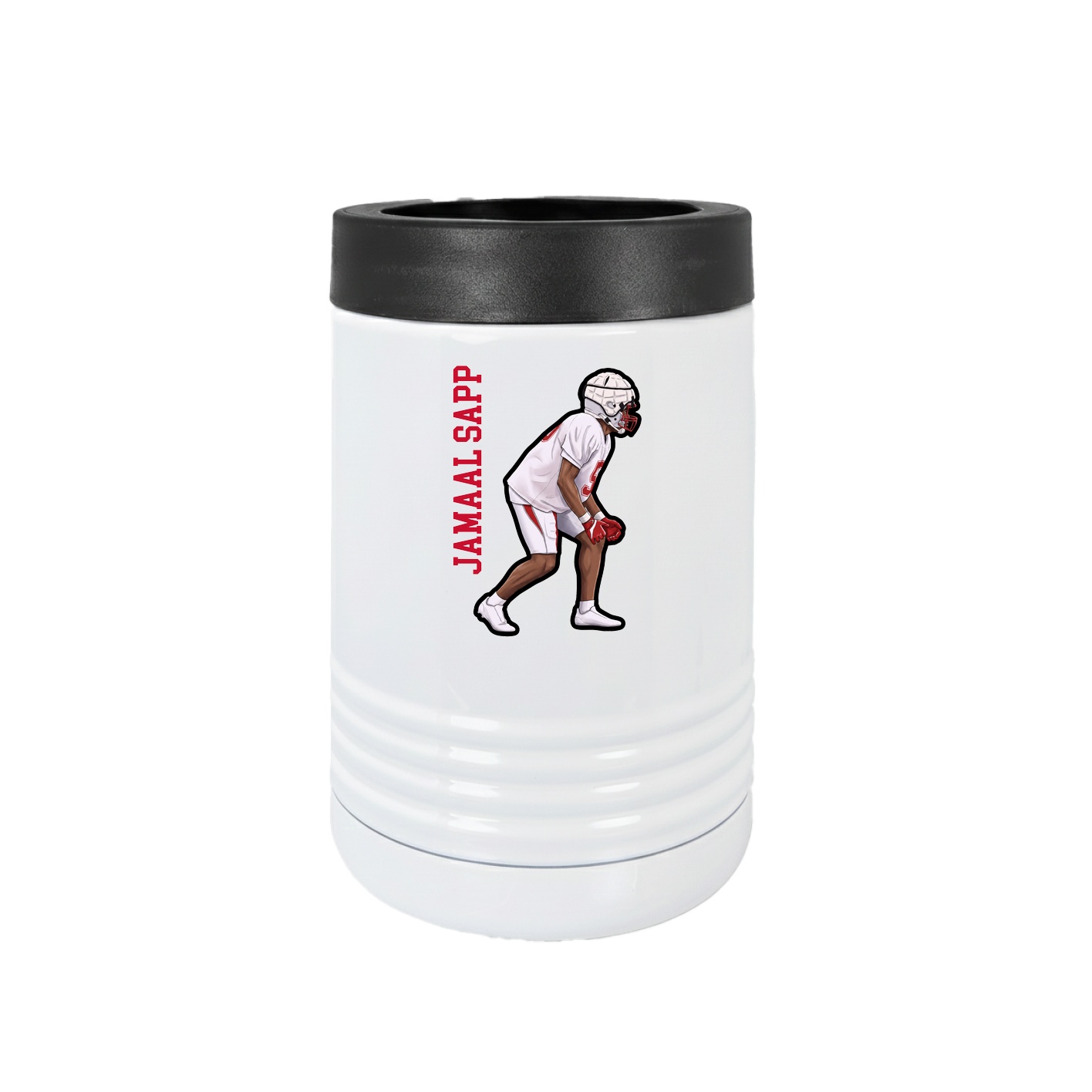 Beverage Holder — Name Vertical in White