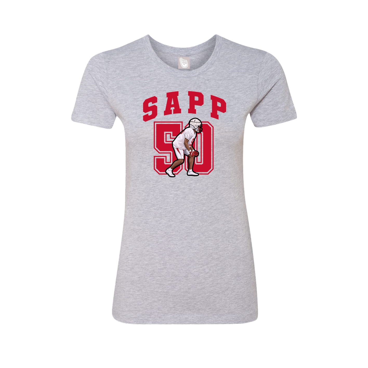 Fitted Women's Tee — Number in Grey
