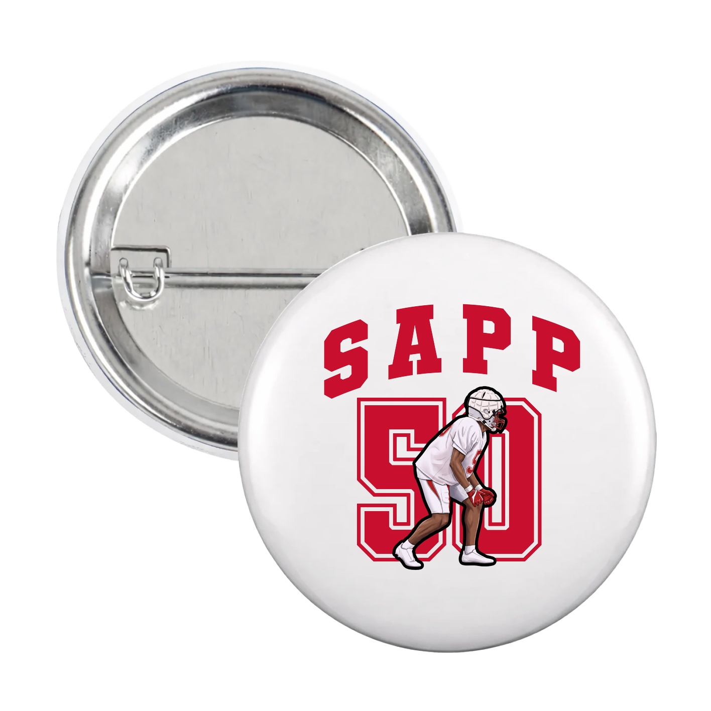 Game Day Button — Number in White