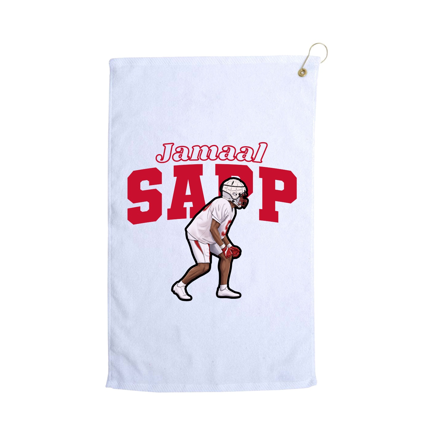 Golf Towel — Name Arch in White