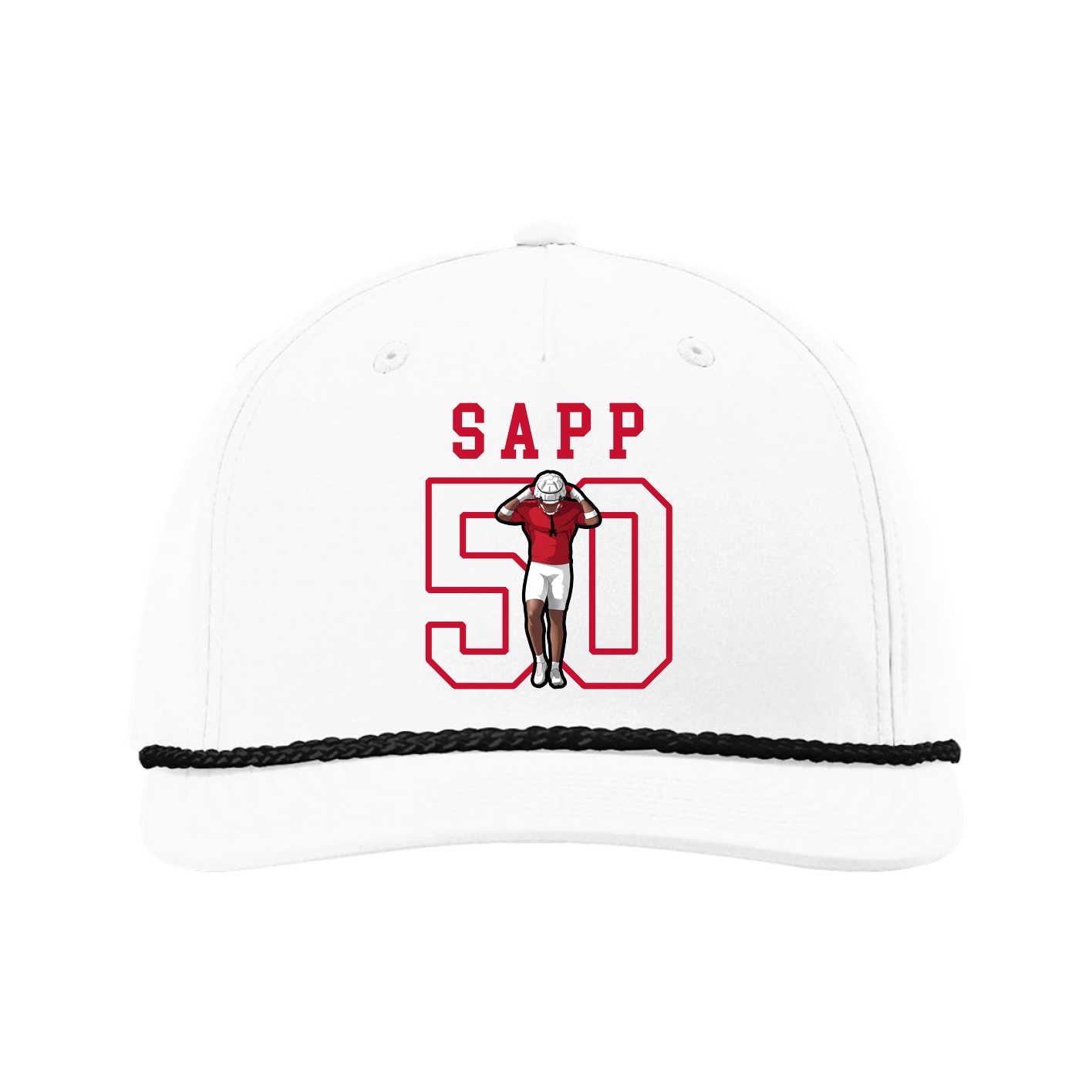 Five-Panel Classic Rope Cap — Shirsey in White