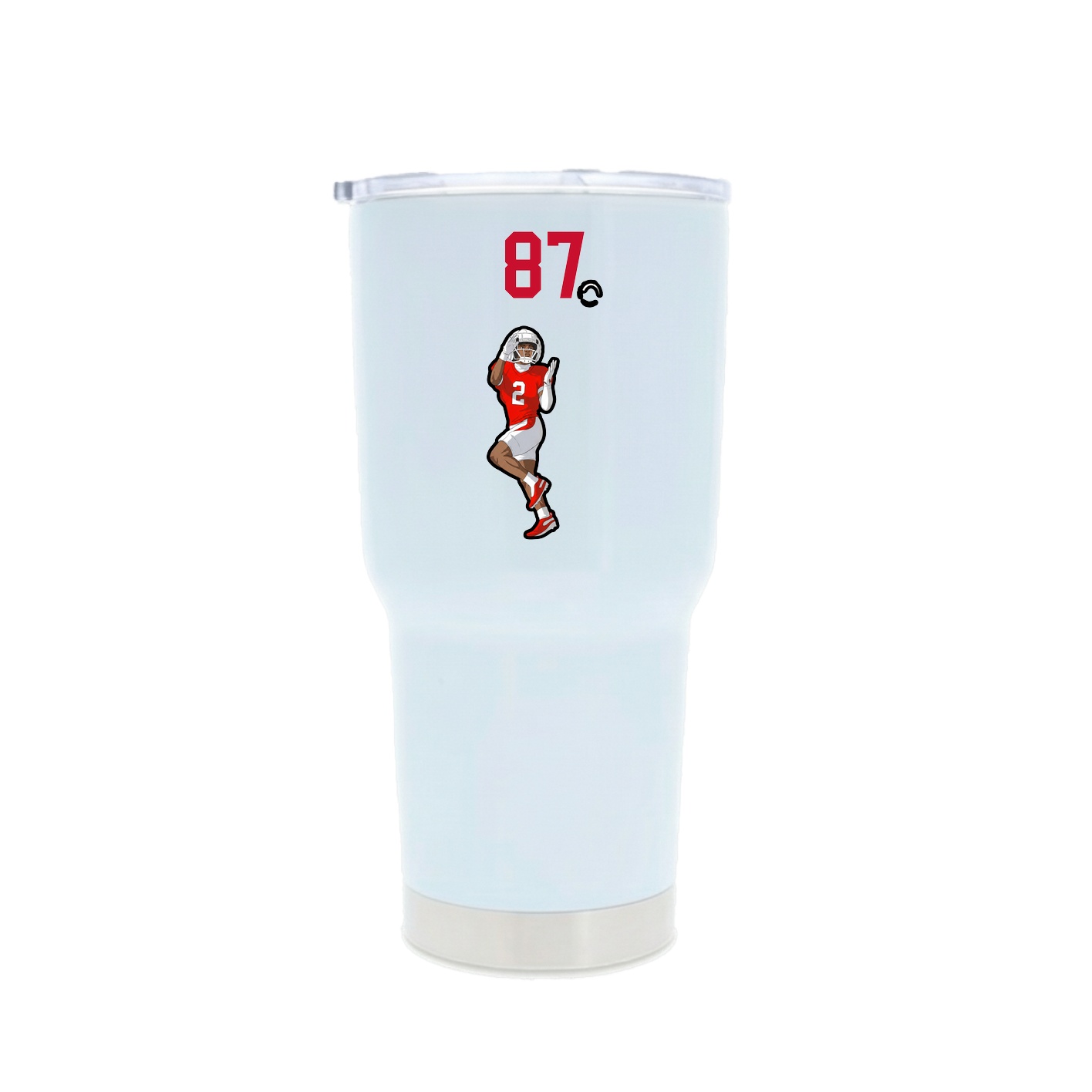 30oz Stainless Steel Tumbler — Number Top in White