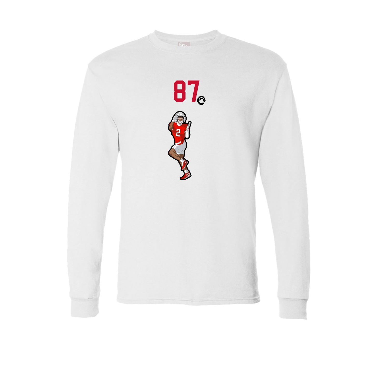 Long Sleeve Tee — Number Top in White