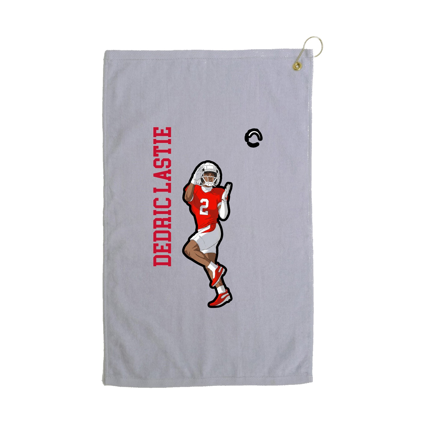 Golf Towel — Name Vertical in Grey