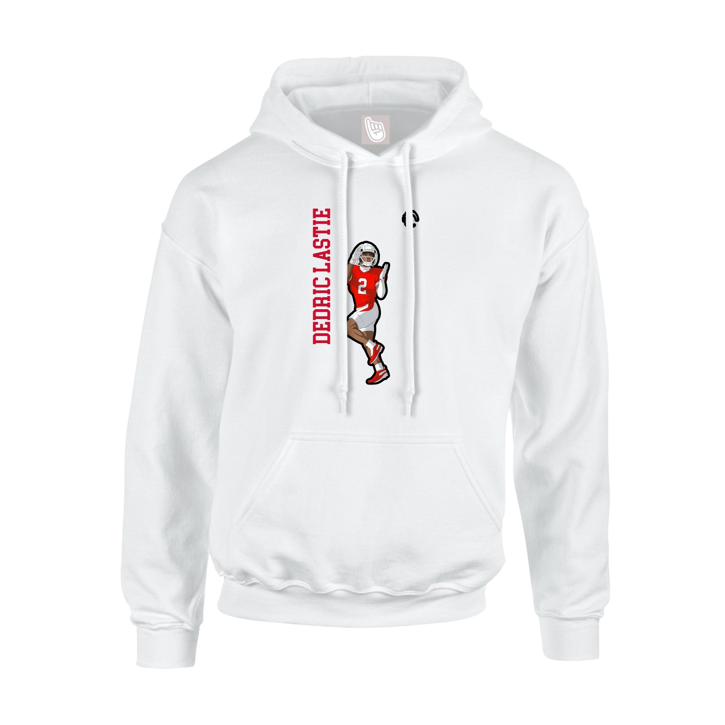 Hoodie — Name Vertical in White