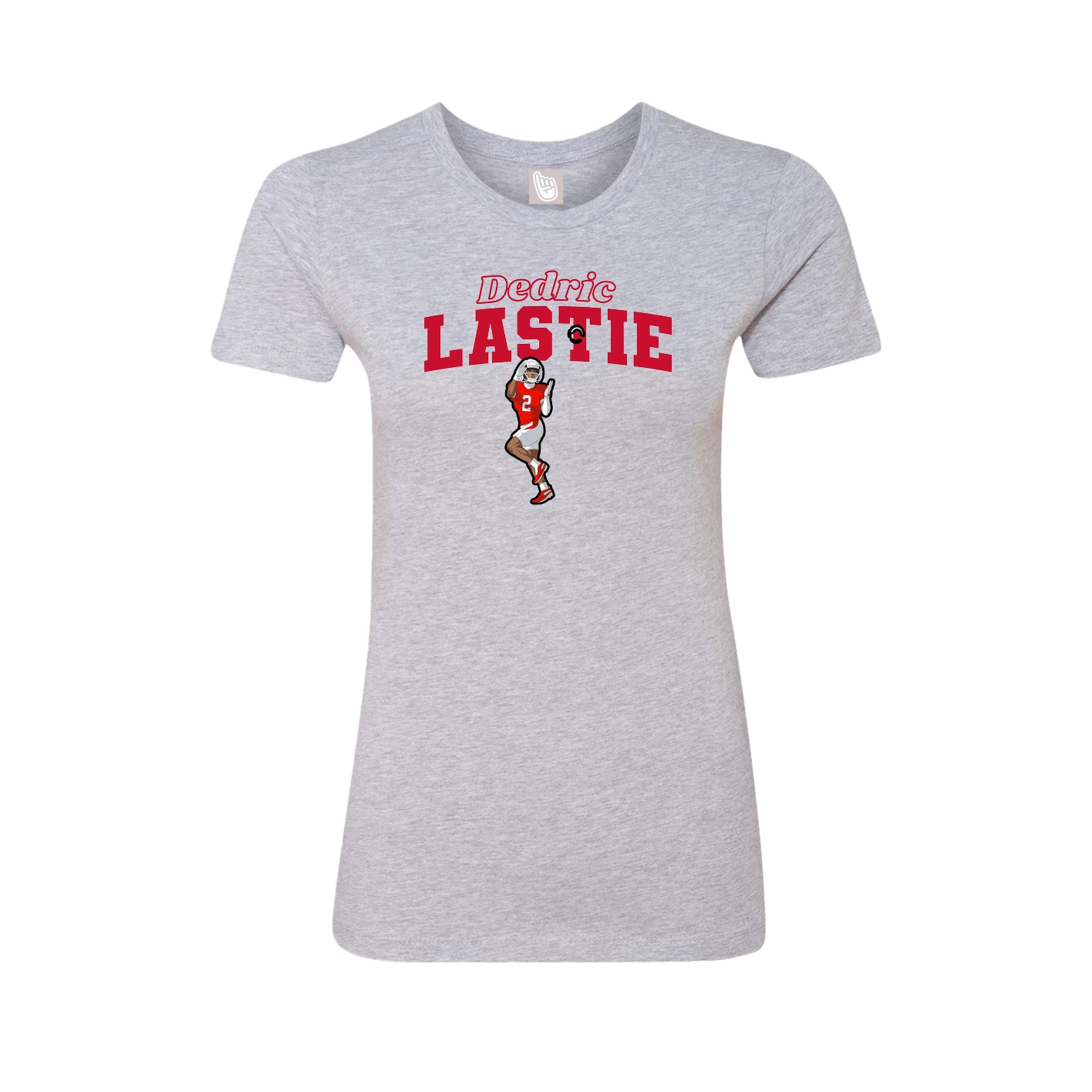 Fitted Women's Tee — Name Arch in Grey
