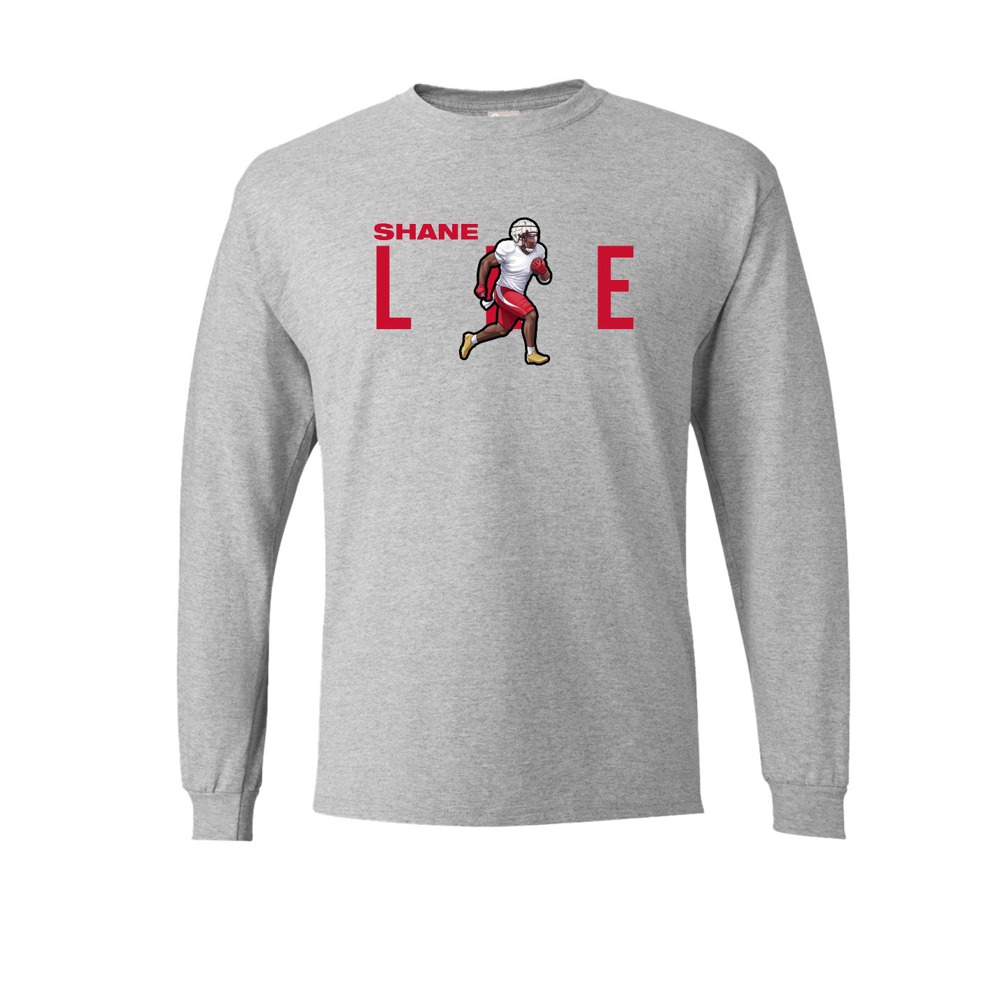 Long Sleeve Tee — Player Name in Grey