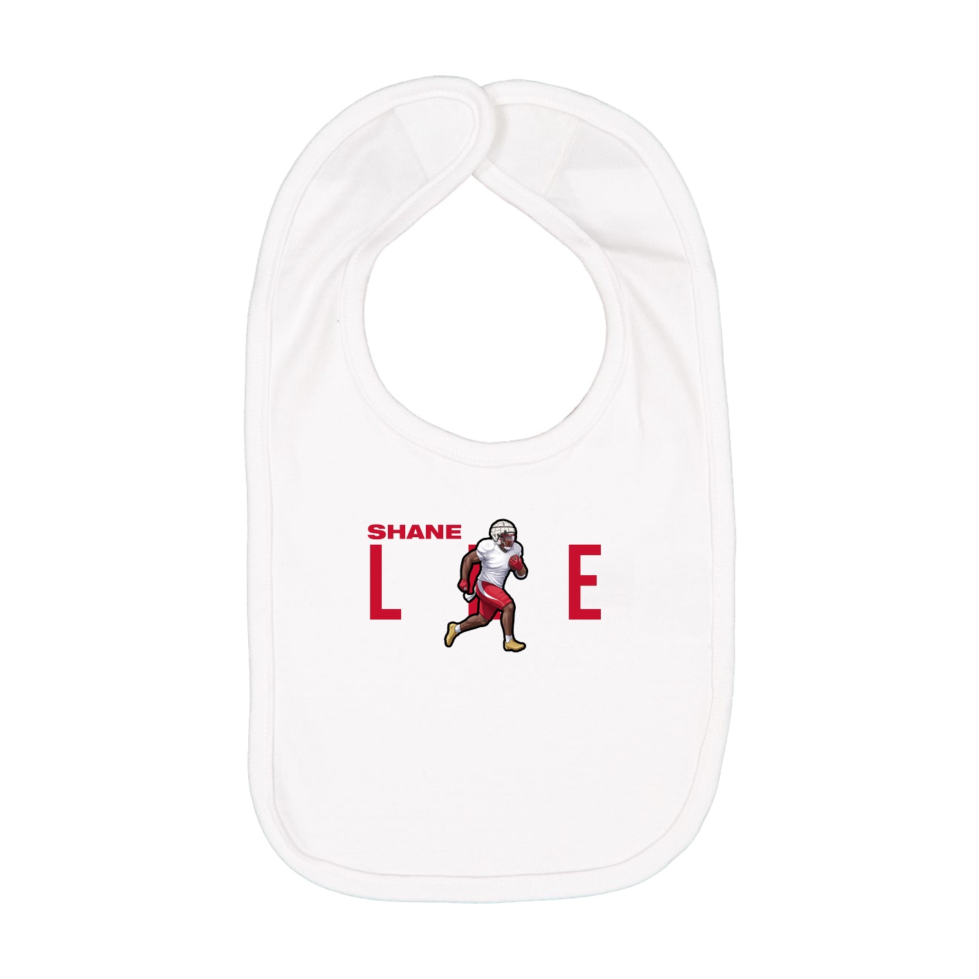 Infant Bib — Player Name in White