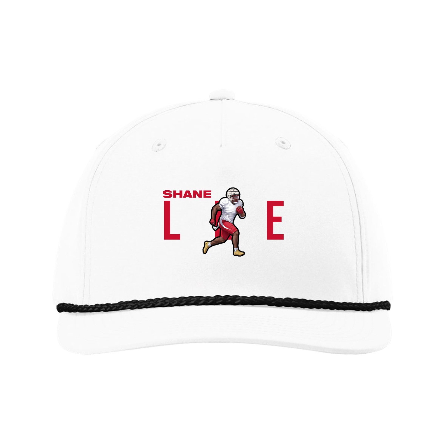 Five-Panel Classic Rope Cap — Player Name in White