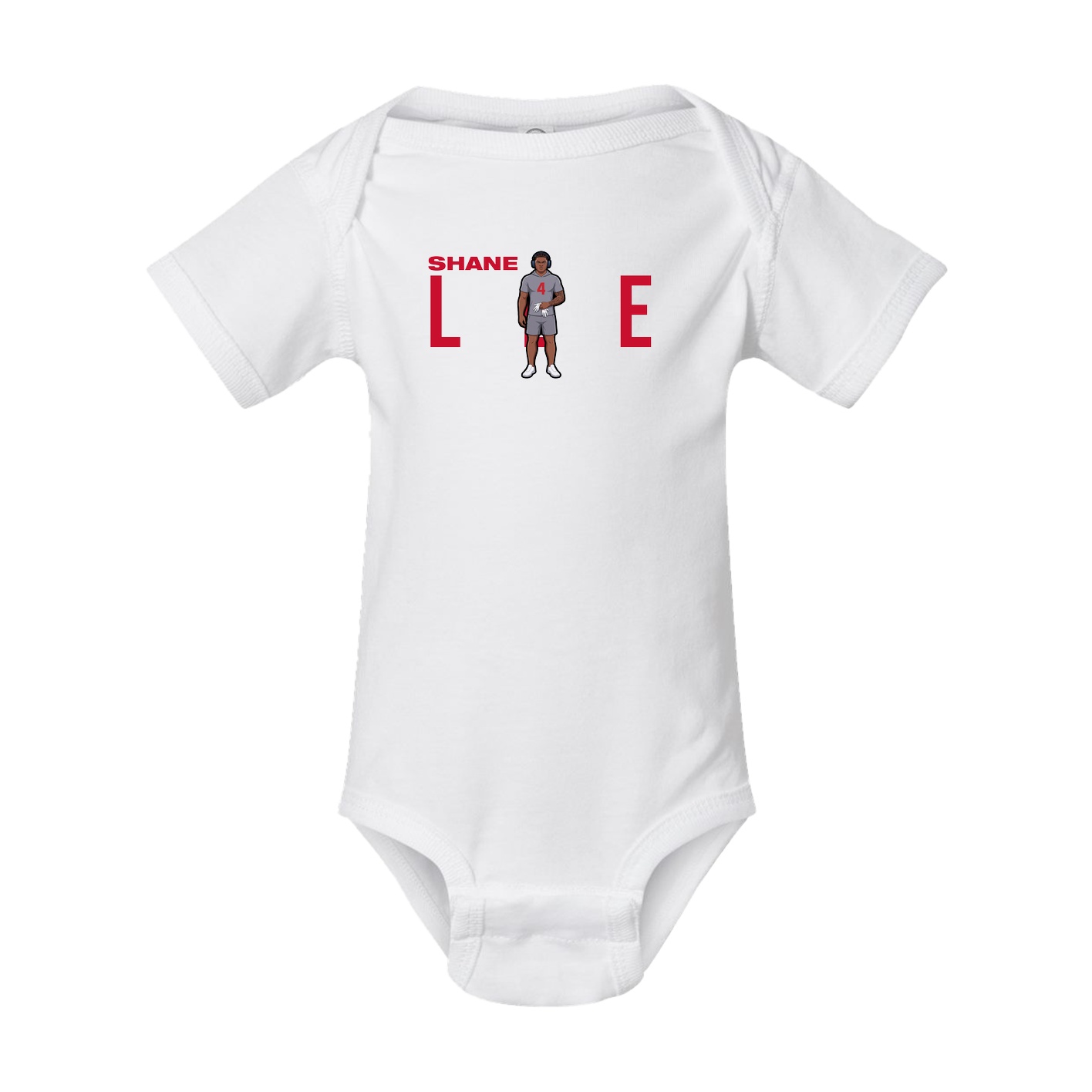 Baby Onesie — Player Name in White