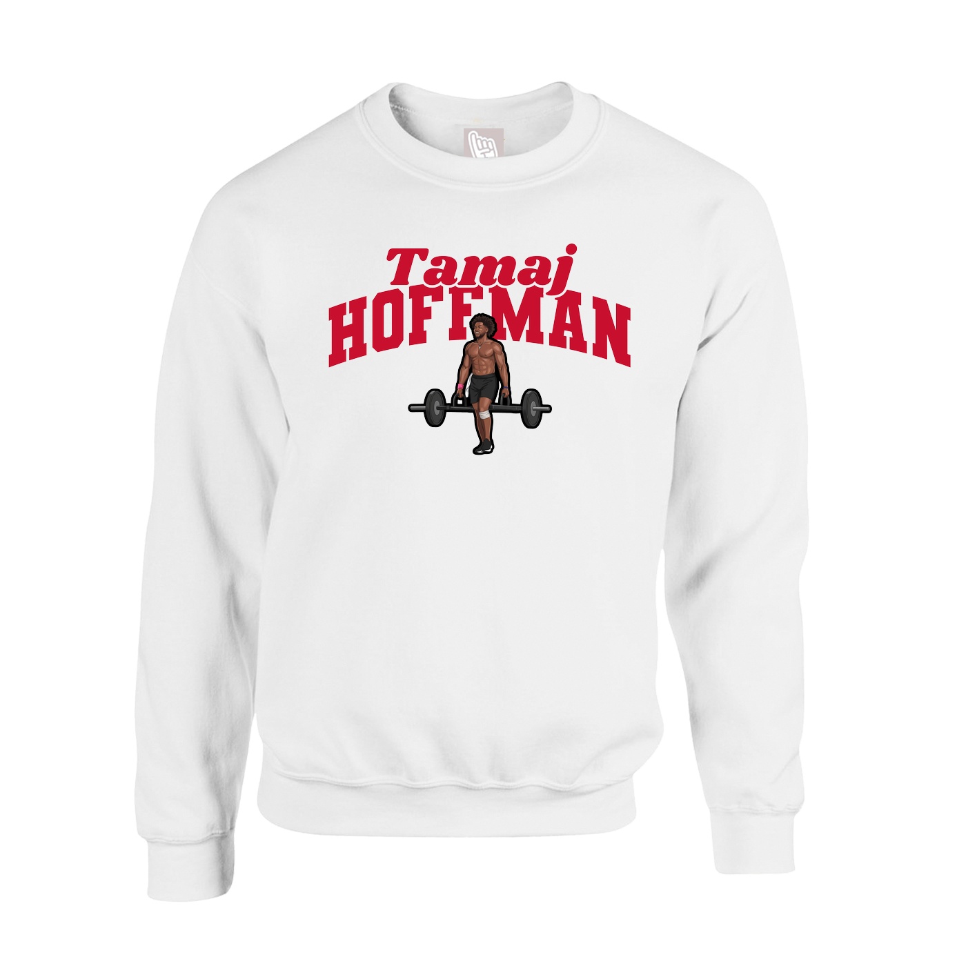 Fleece Crew — Signature Arch in White