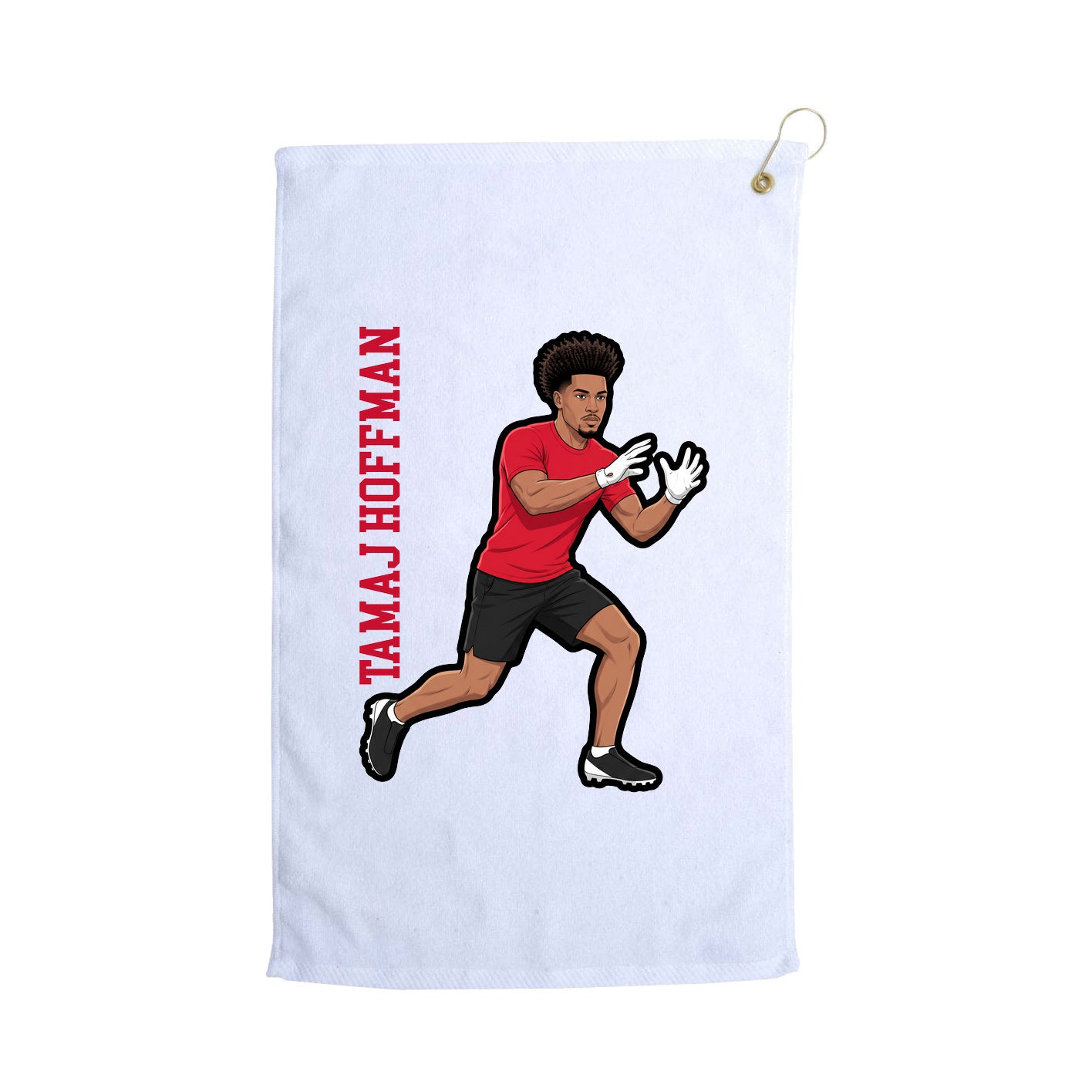 Golf Towel — Name Vertical in White