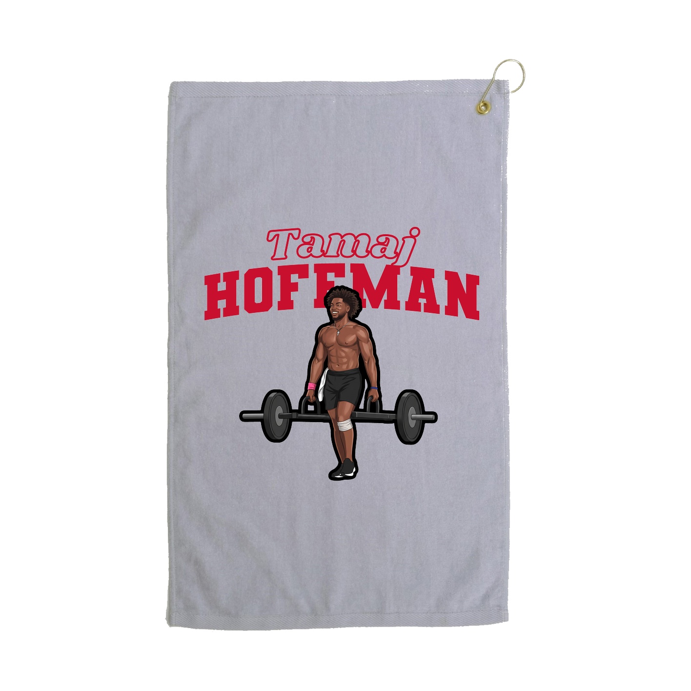 Golf Towel — Name Arch in Grey