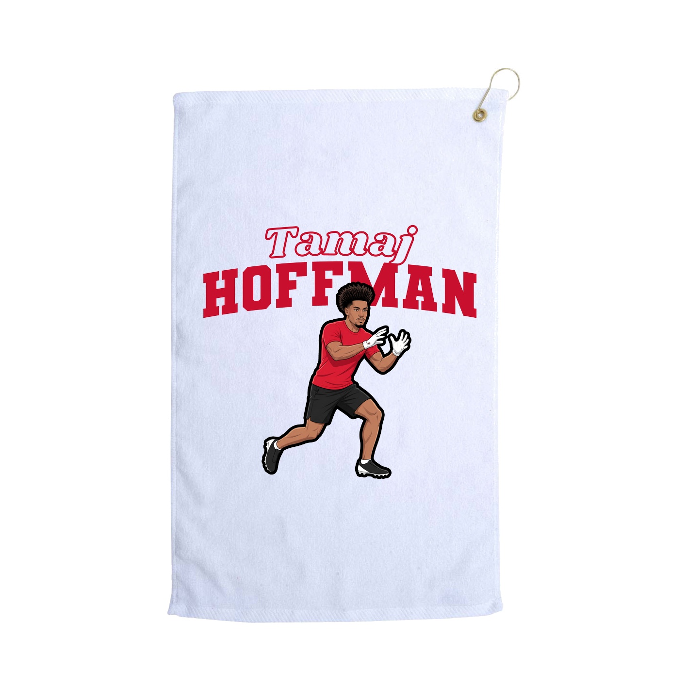 Golf Towel — Name Arch in White