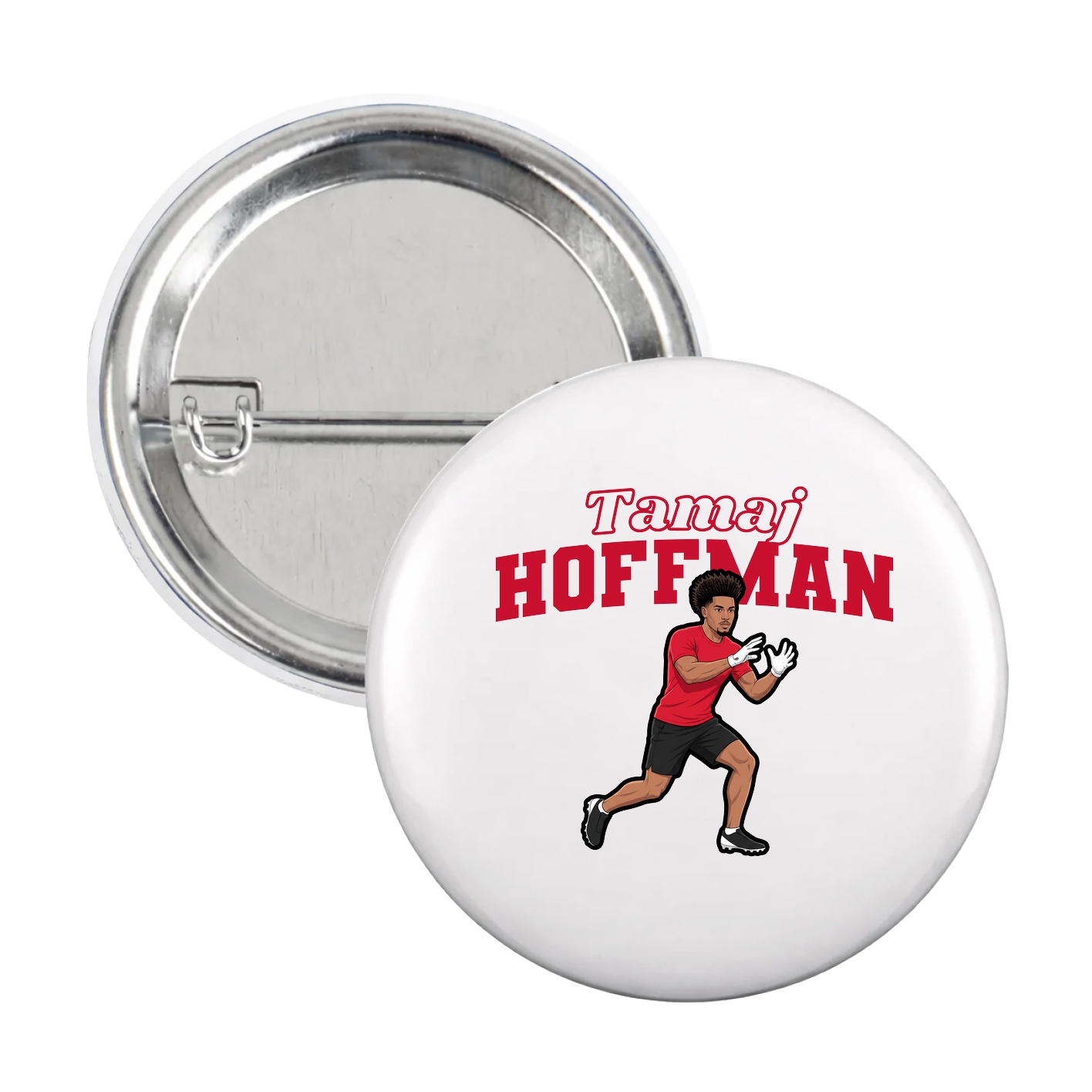 Game Day Button — Name Arch in White