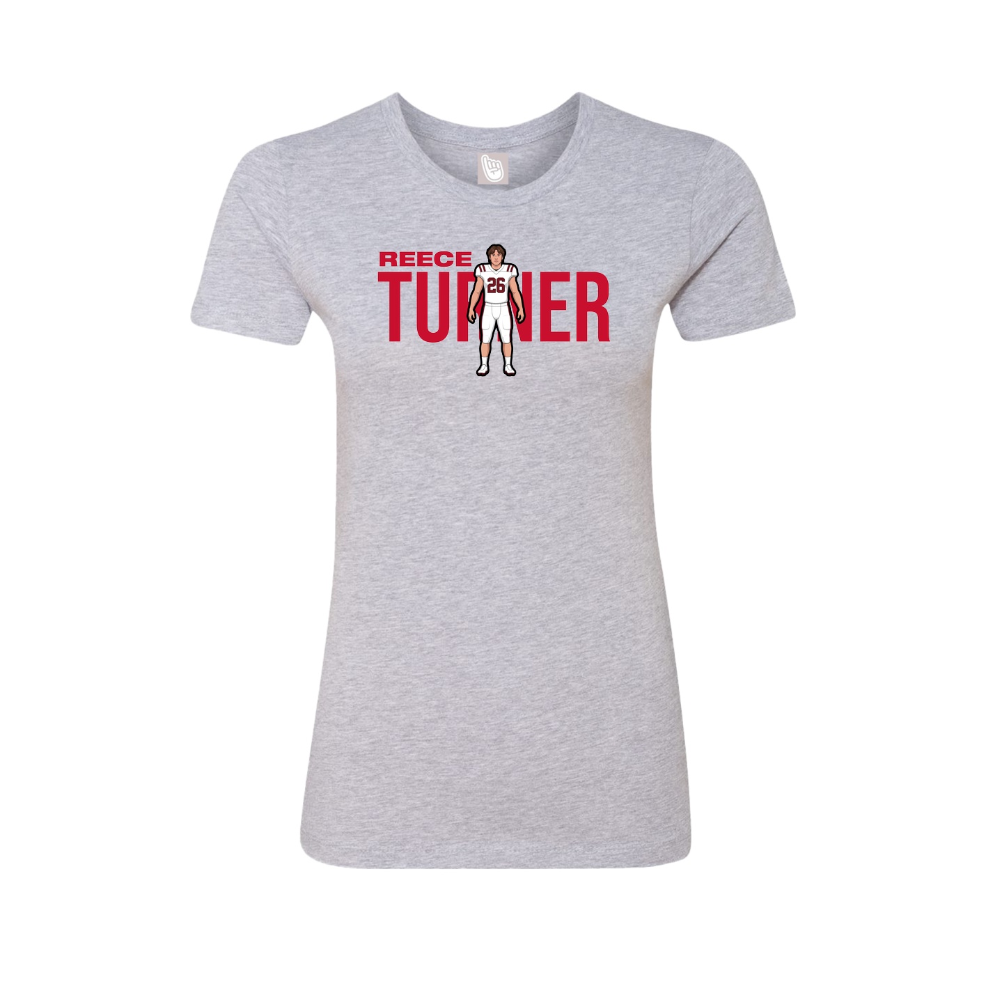 Fitted Women's Tee — Player Name in Grey