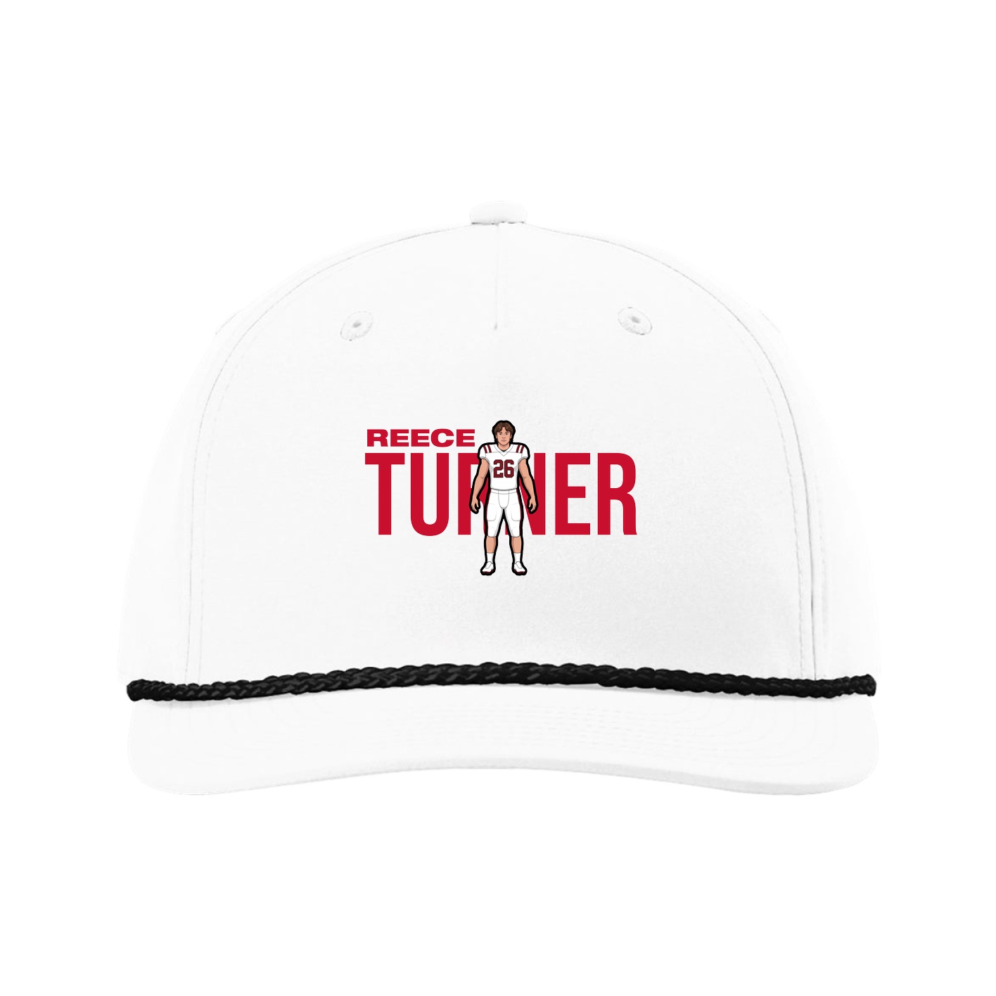 Five-Panel Classic Rope Cap — Player Name in White