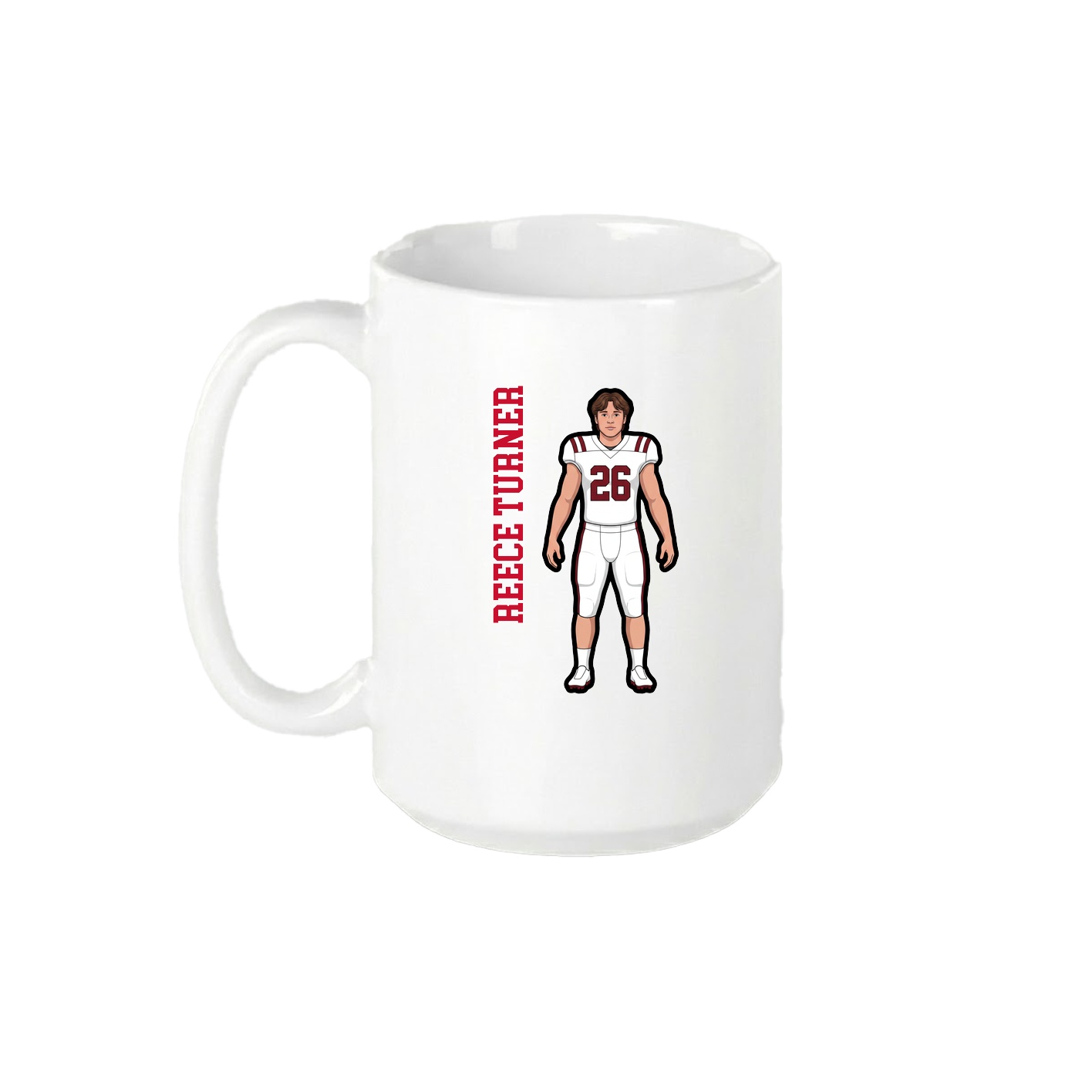 15oz Coffee Mug — Name Vertical in White