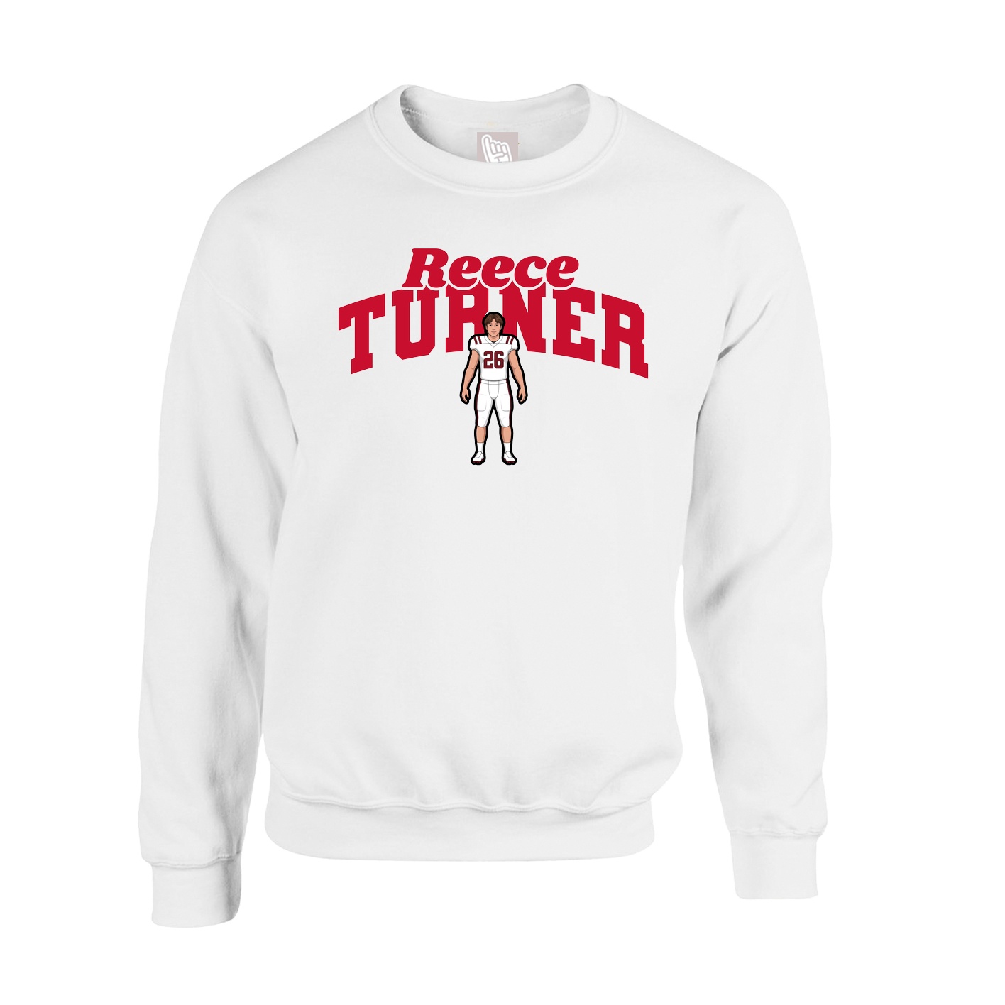 Fleece Crew — Signature Arch in White