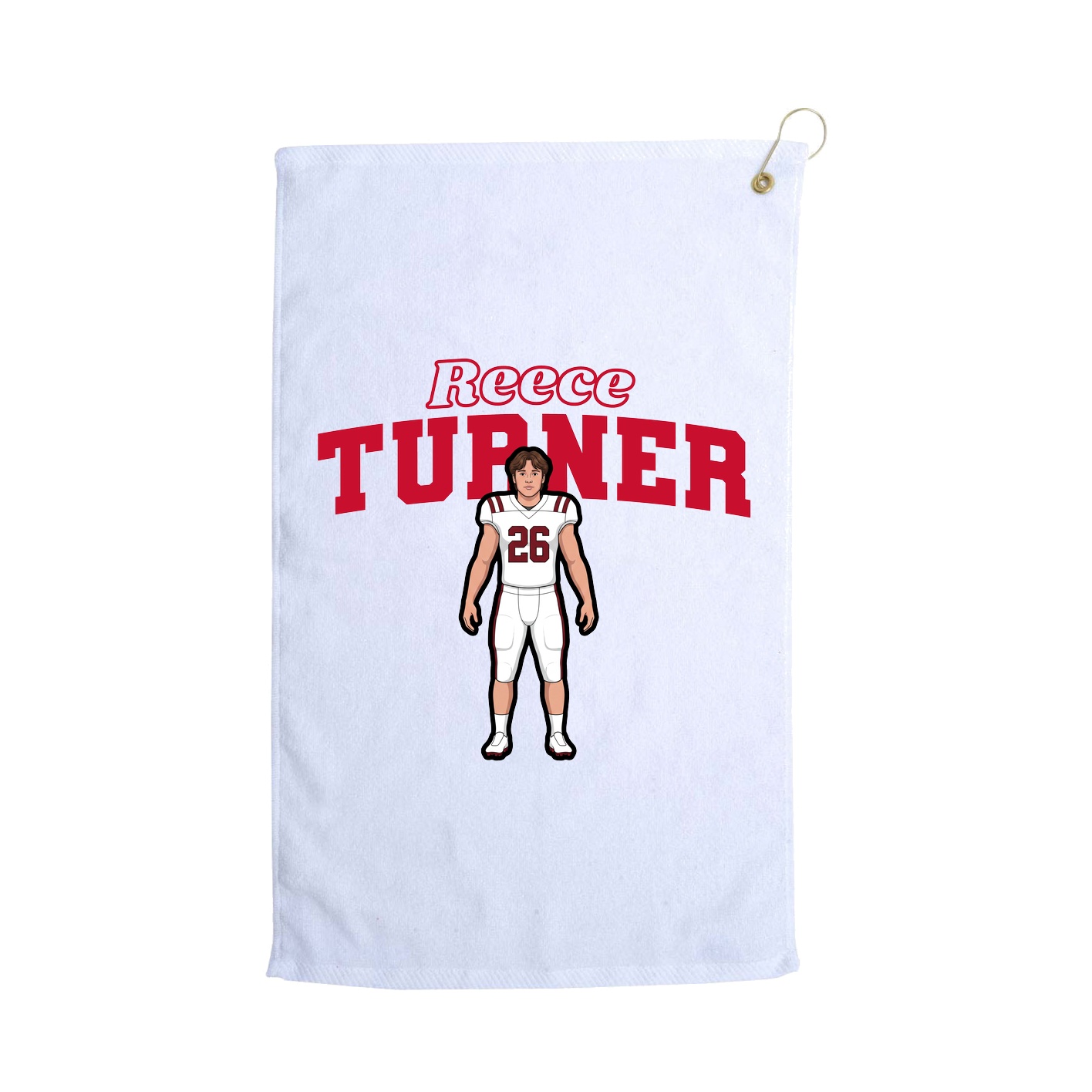 Golf Towel — Name Arch in White