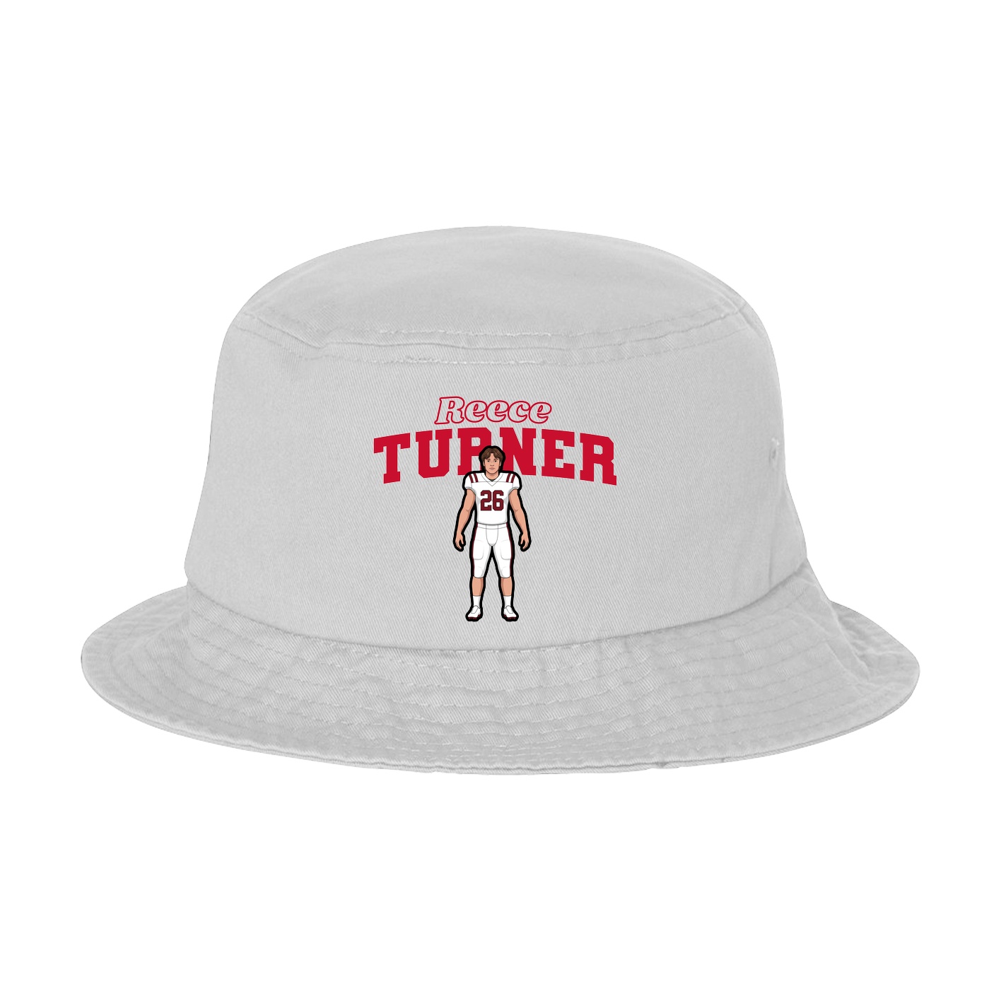 Bucket Cap — Name Arch in White
