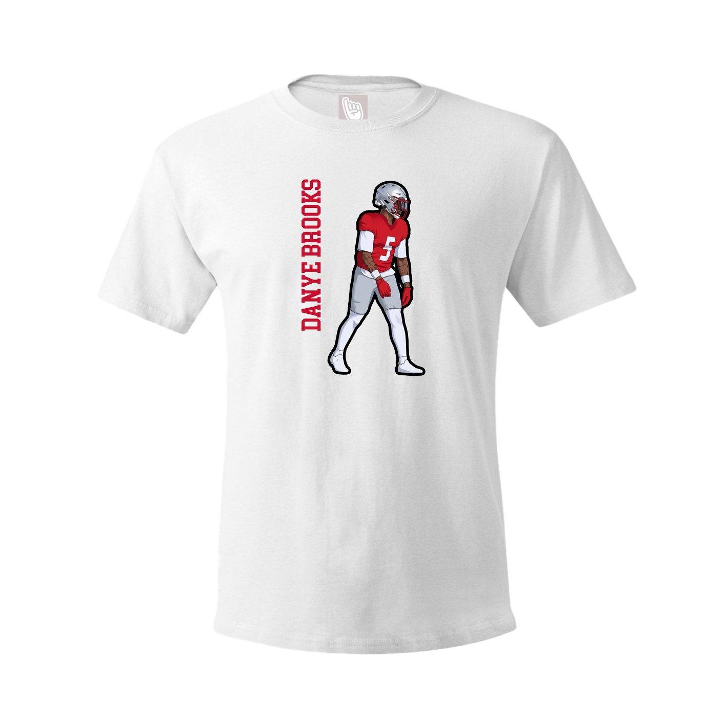 Youth Tee — Name Vertical in White