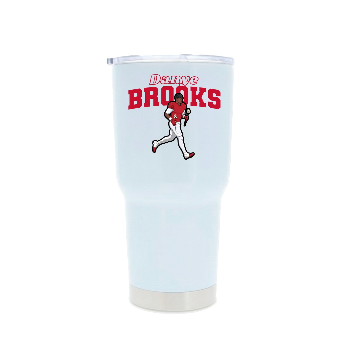 30oz Stainless Steel Tumbler — Name Arch in White