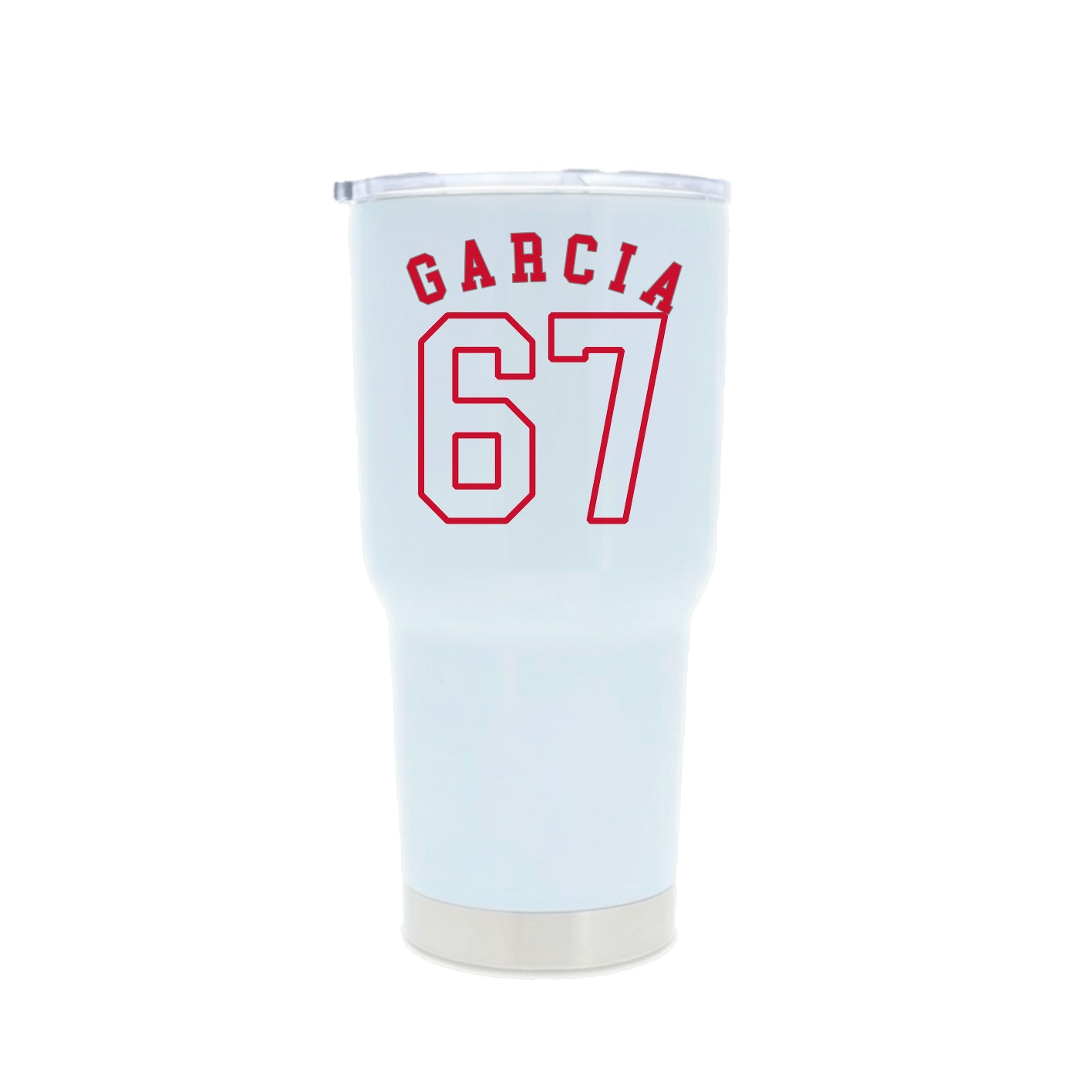 30oz Stainless Steel Tumbler — Shirsey Arch in White