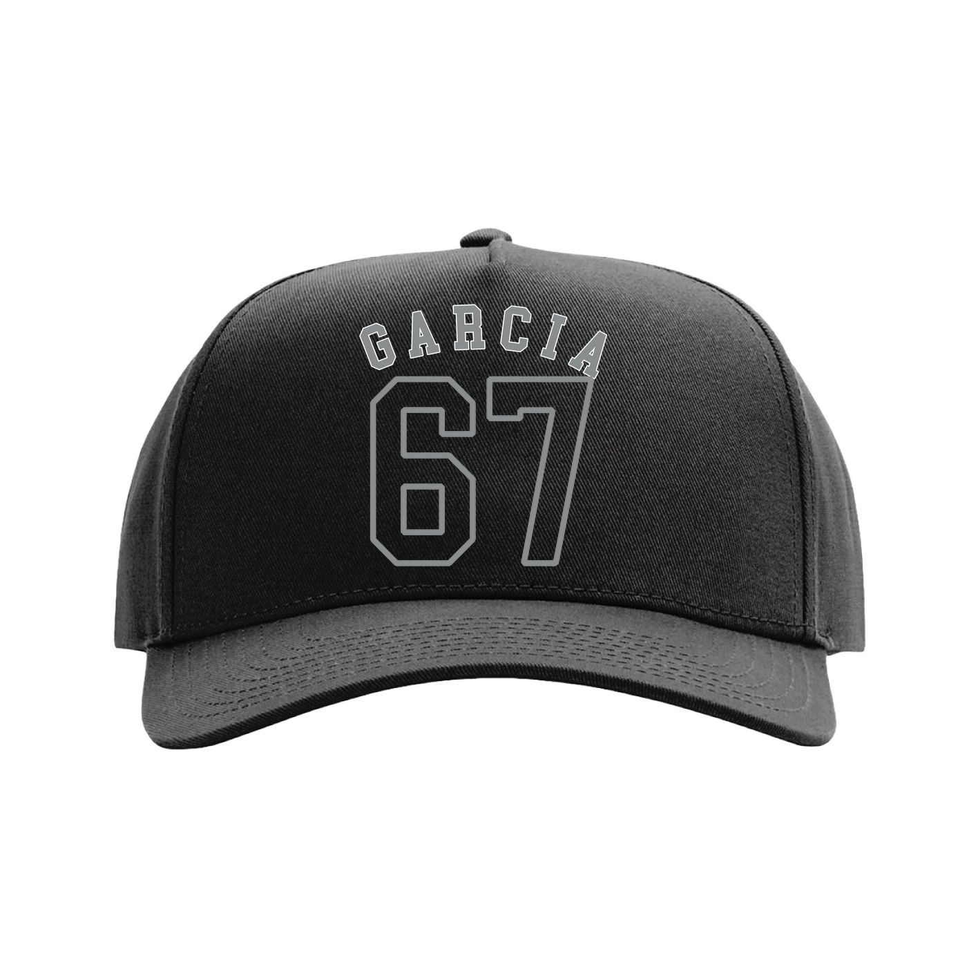 Full Fabric Five-Panel Champ Cap — Shirsey Arch in Black