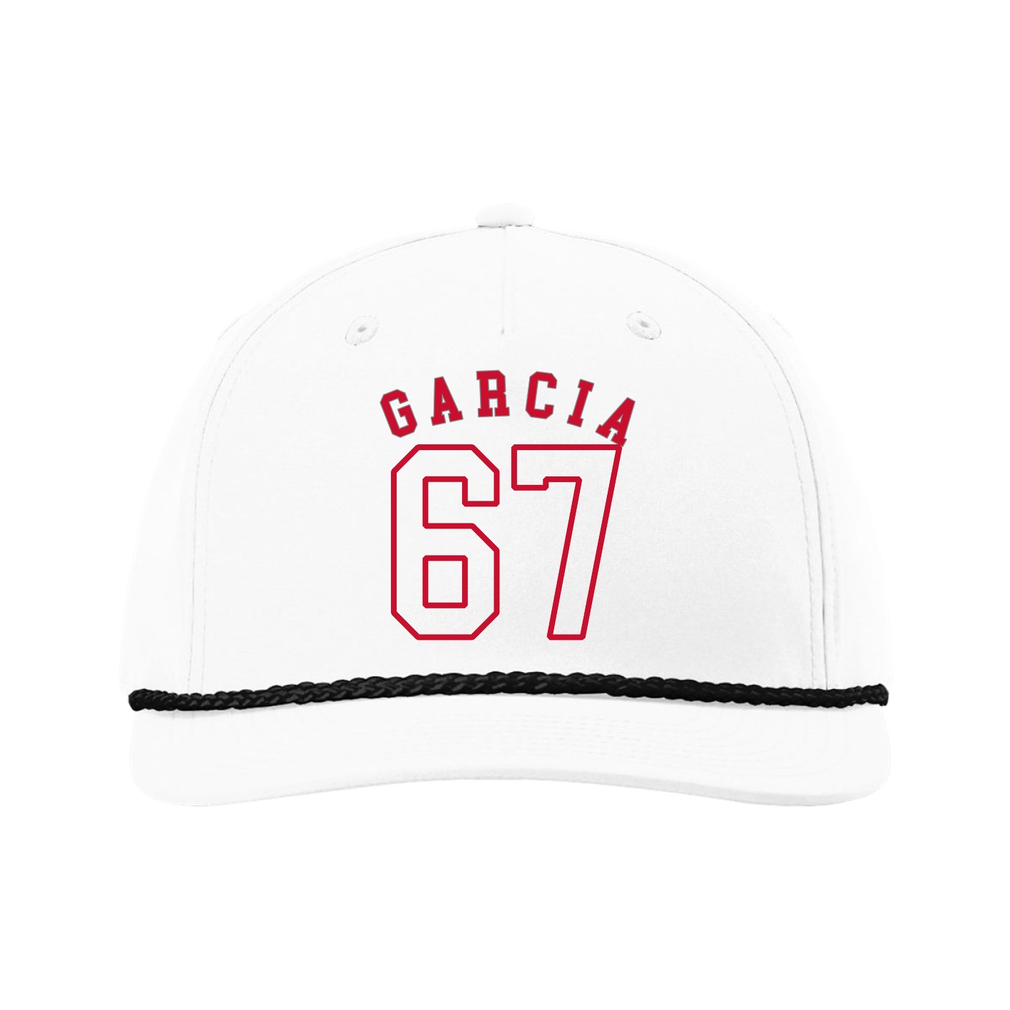 Five-Panel Classic Rope Cap — Shirsey Arch in White