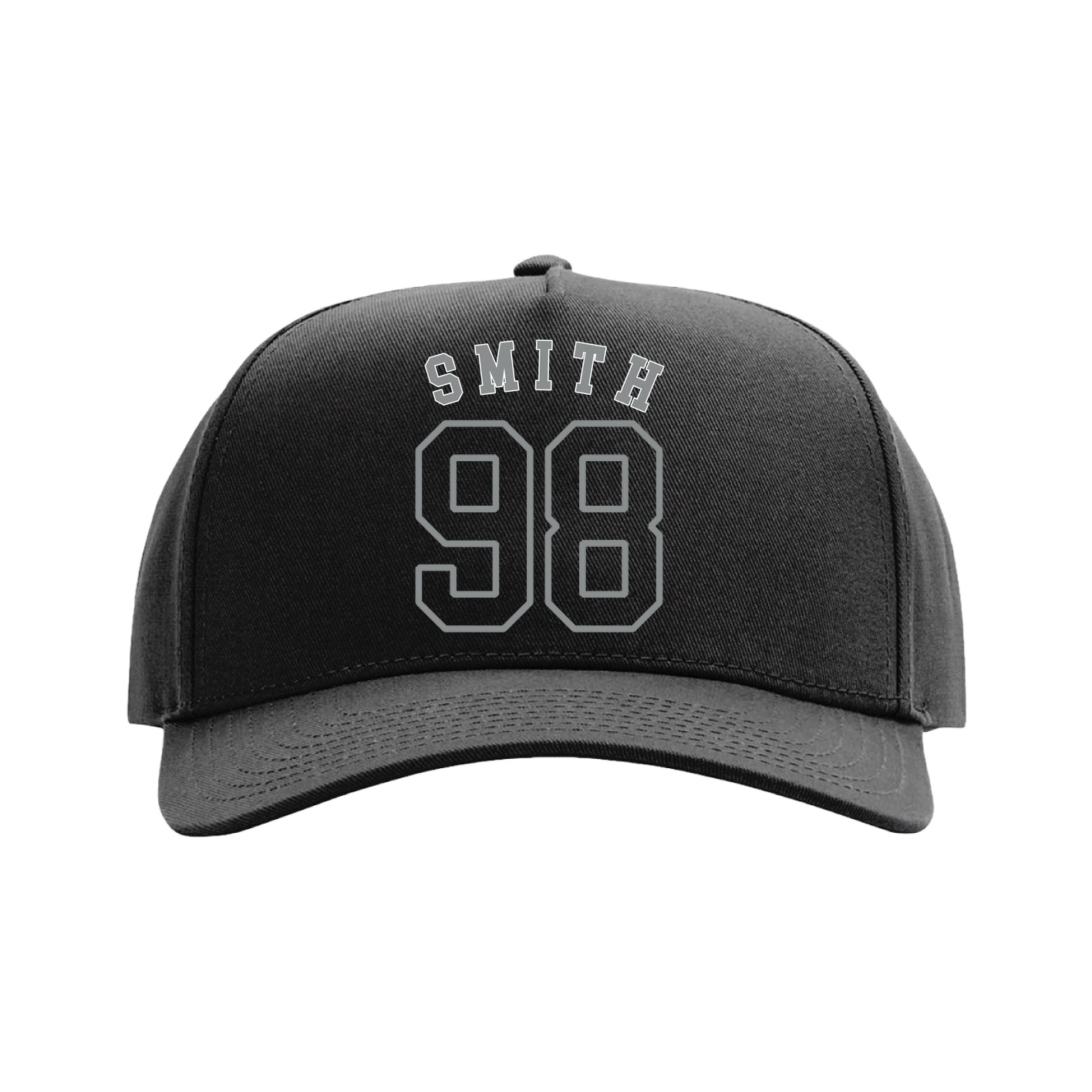 Full Fabric Five-Panel Champ Cap — Shirsey Arch in Black