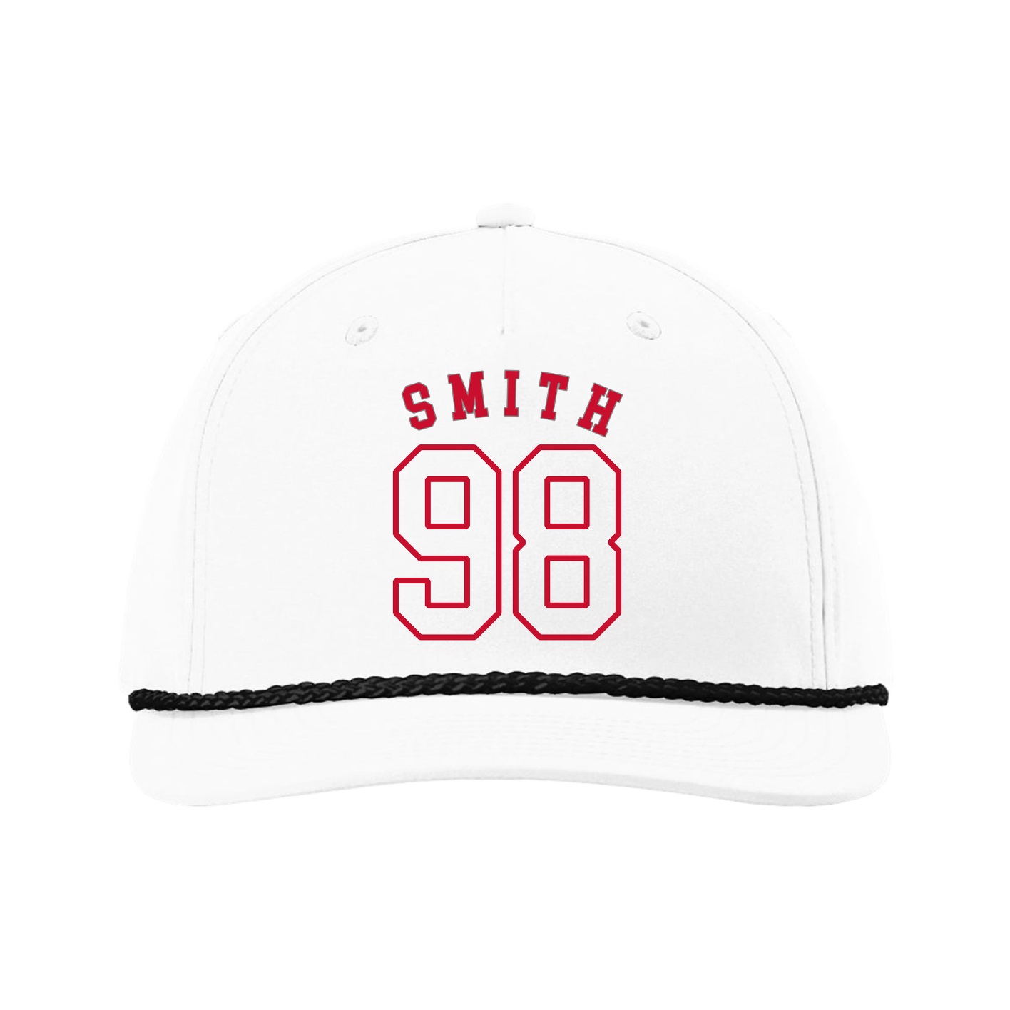 Five-Panel Classic Rope Cap — Shirsey Arch in White